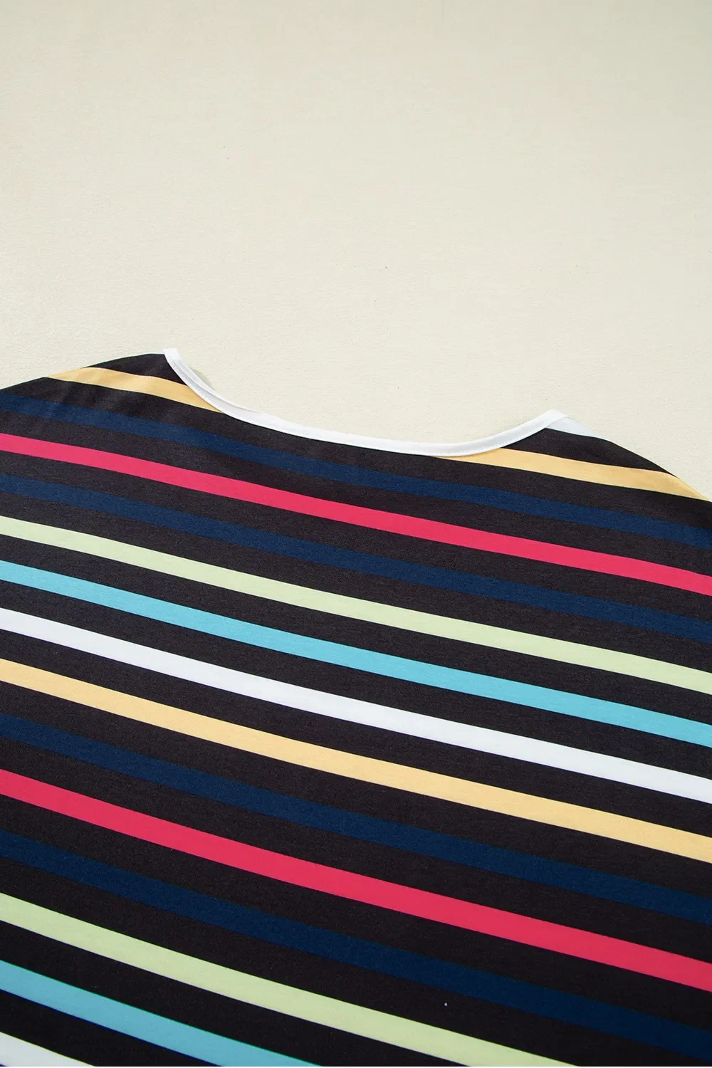 Colorful Striped Short Sleeve Casual T-Shirt - Image 7