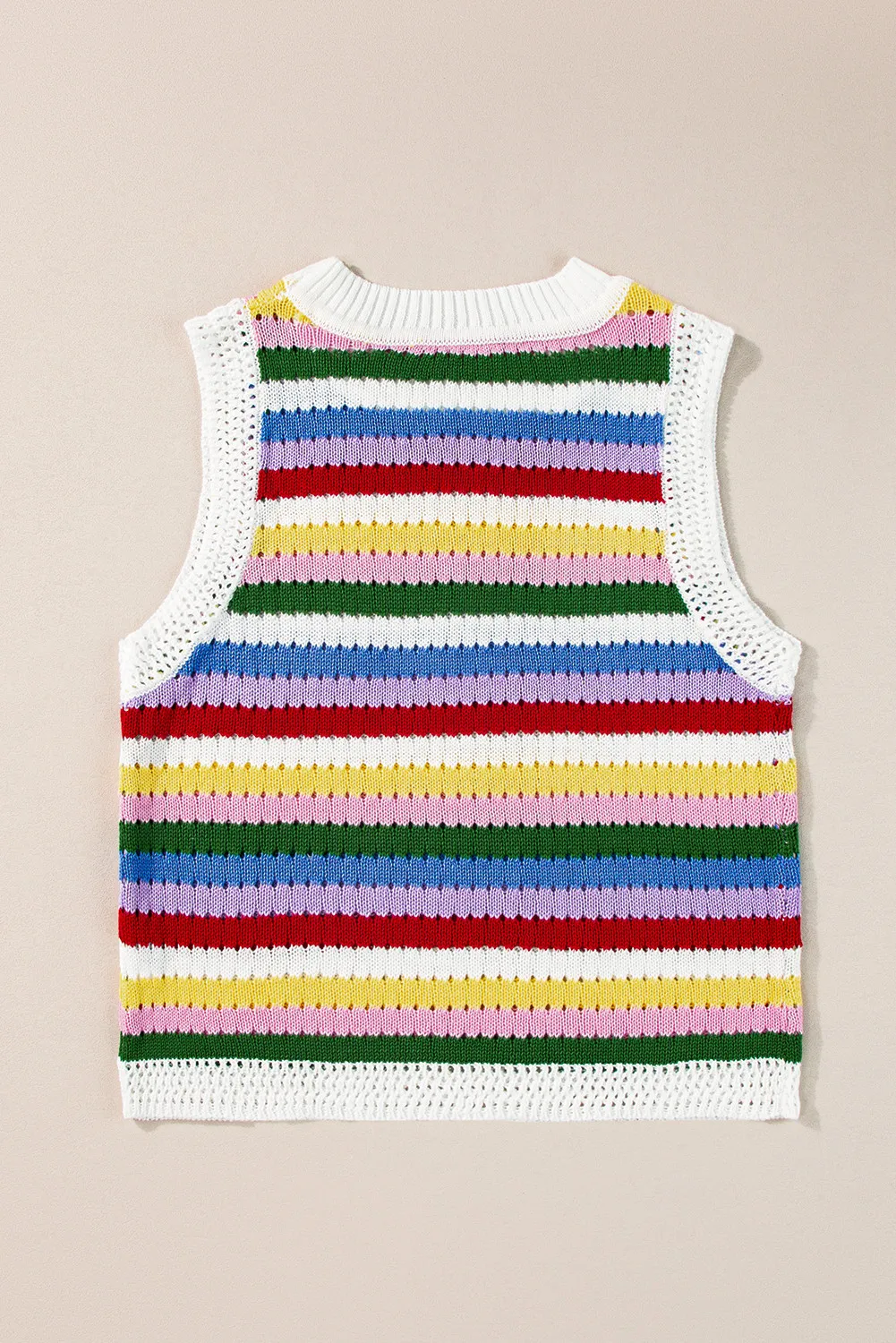 Contrast Round Neck Sweater Vest - Image 6