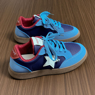 Contrast Star Lace-Up Athletic Sneakers - Image 5