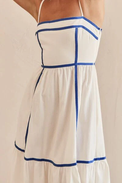 Contrast Trim Square Neck Midi Cami Dress - Image 7