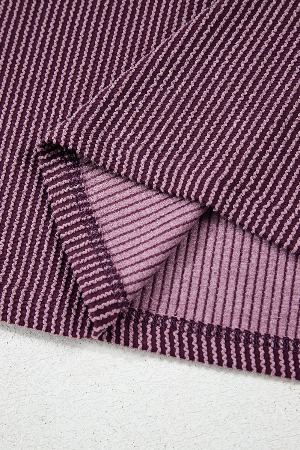 Corded Knit Mock Neck Short Sleeve T Shirt - Image 9