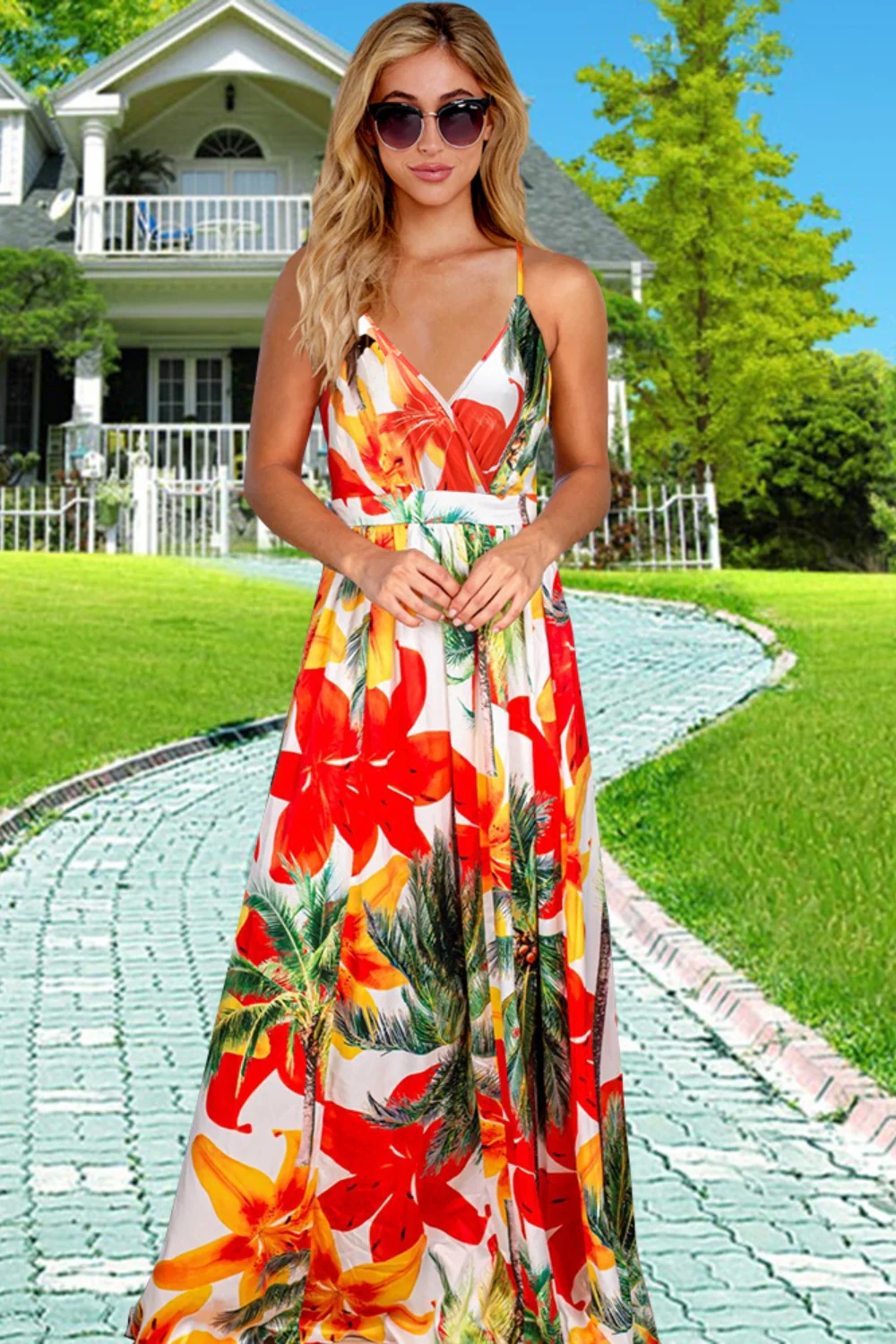 Crisscross Printed Surplice Cami Dress - Image 16