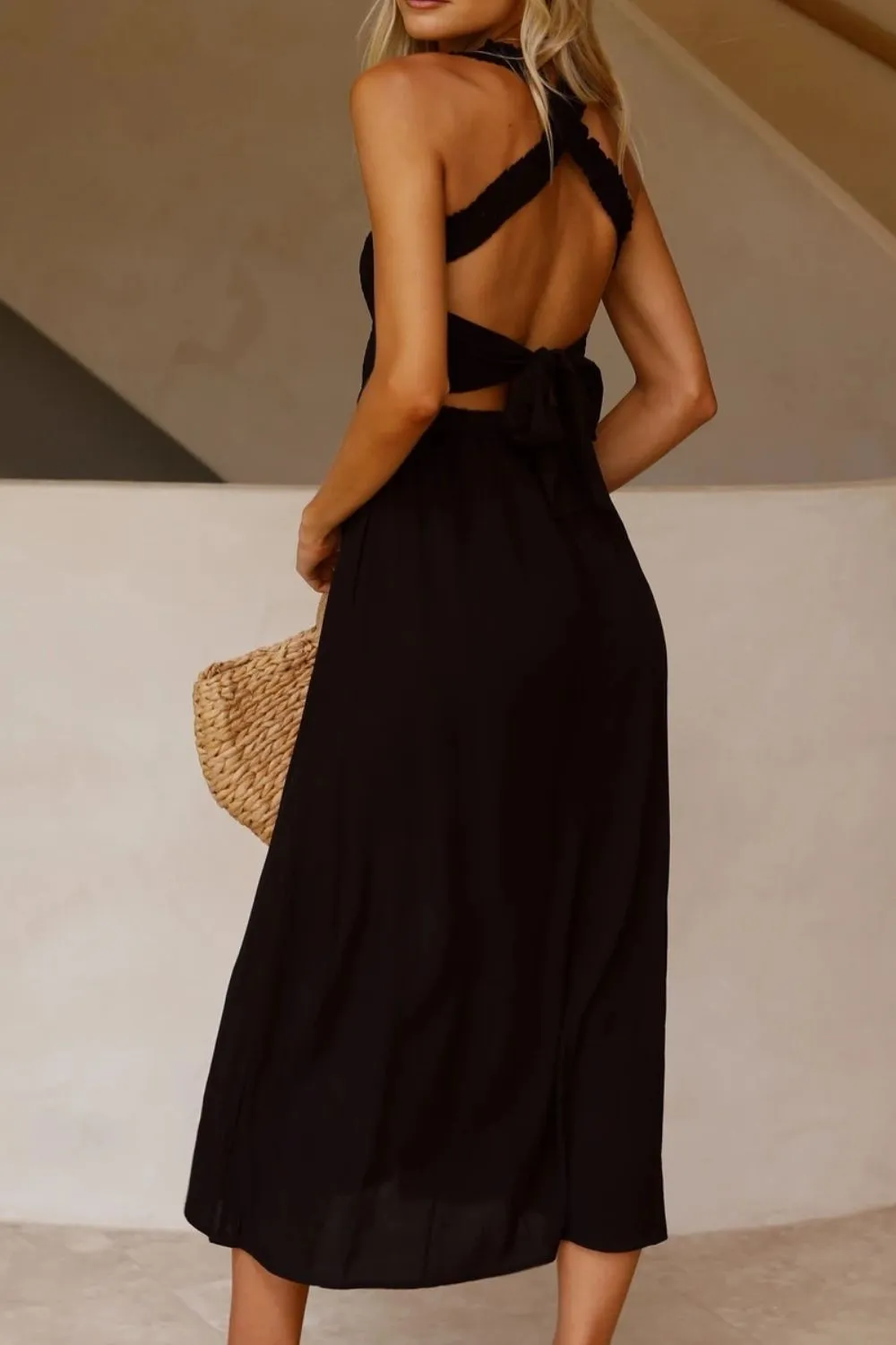 Crisscross Smocked Wide Strap Dress - Image 10