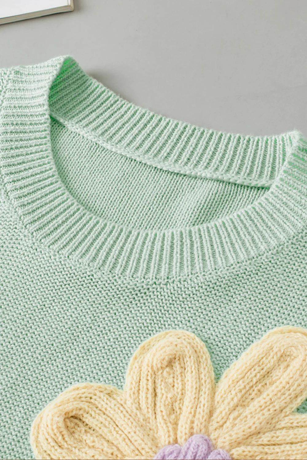 Crochet Flower Round Neck Sweater Vest - Image 11