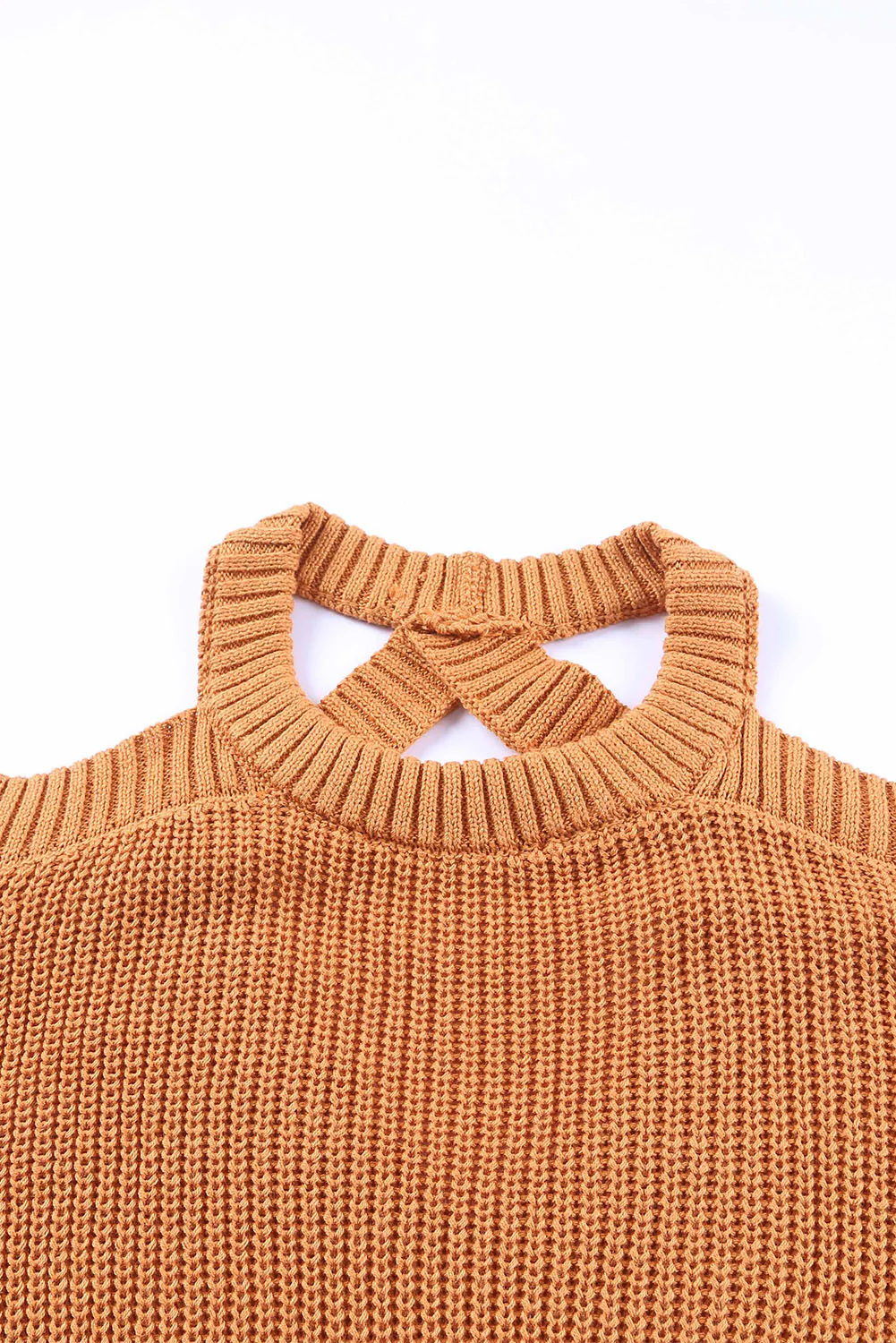 Cutout Back Cold Shoulder Long Sleeve Sweater - Image 11