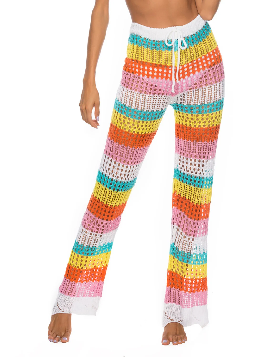 Cutout Contrast High Waist Swim Pants - Image 4