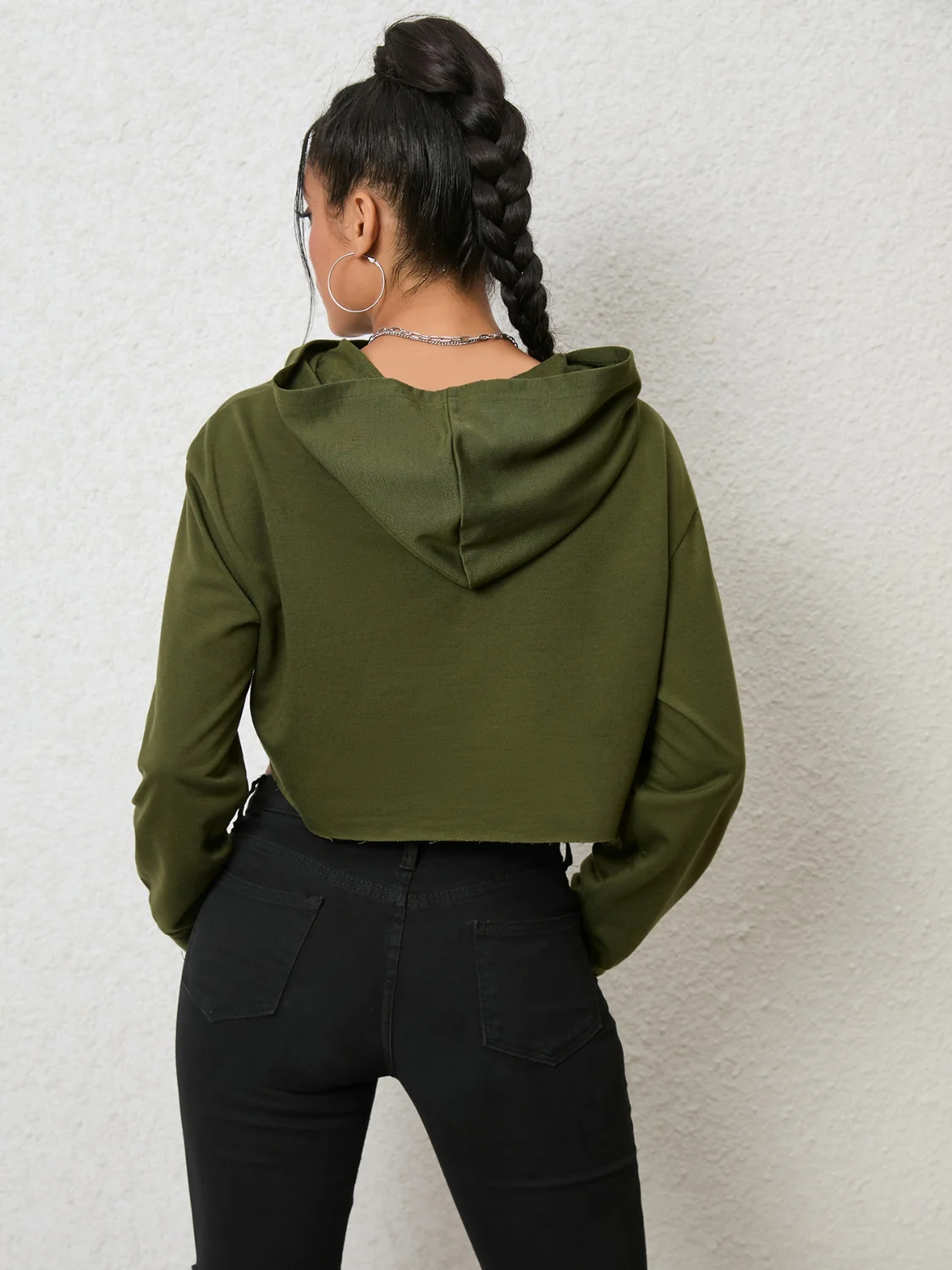 Cutout Long Sleeve Hoodie - Image 3
