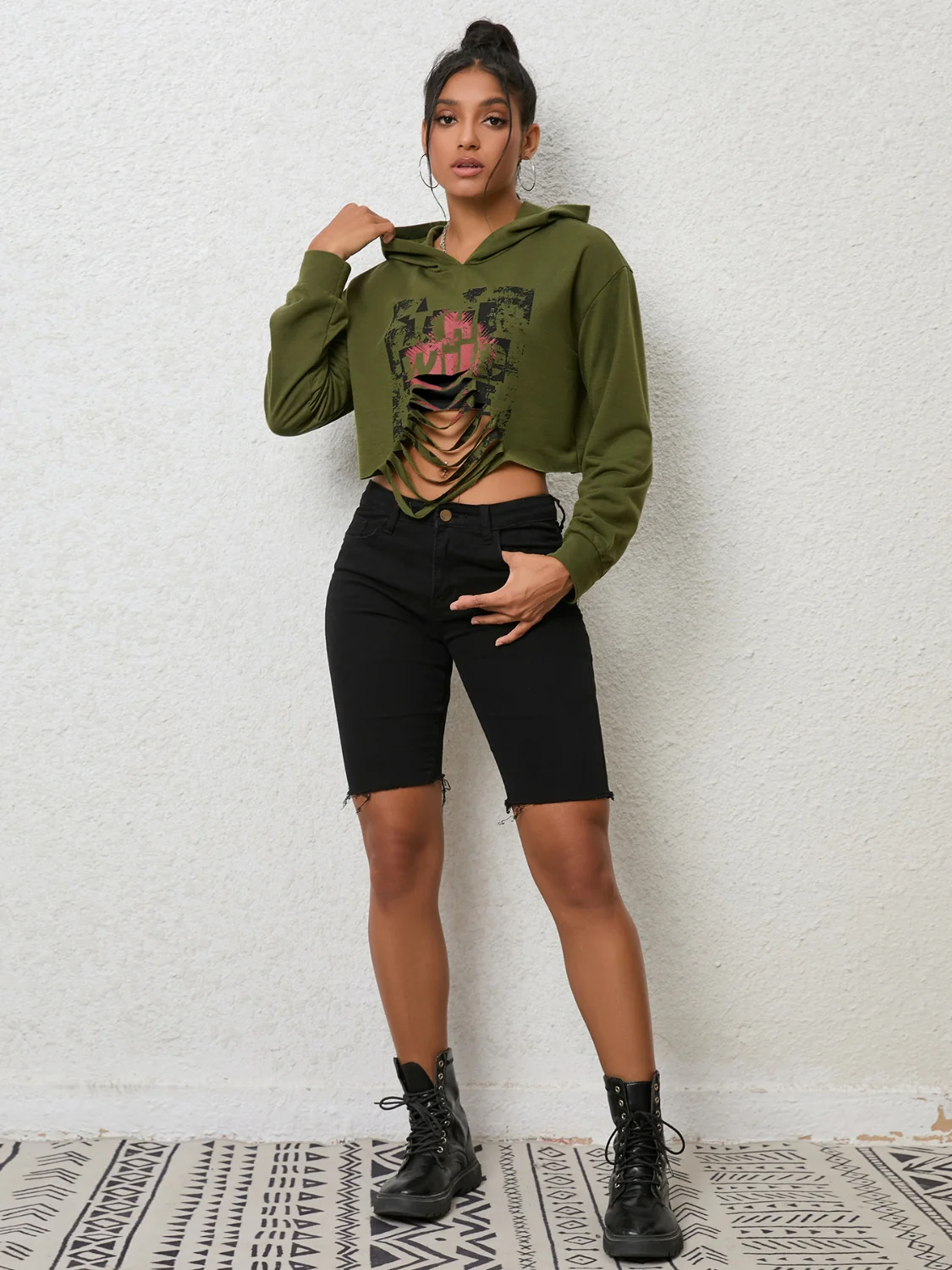 Cutout Long Sleeve Hoodie - Image 4