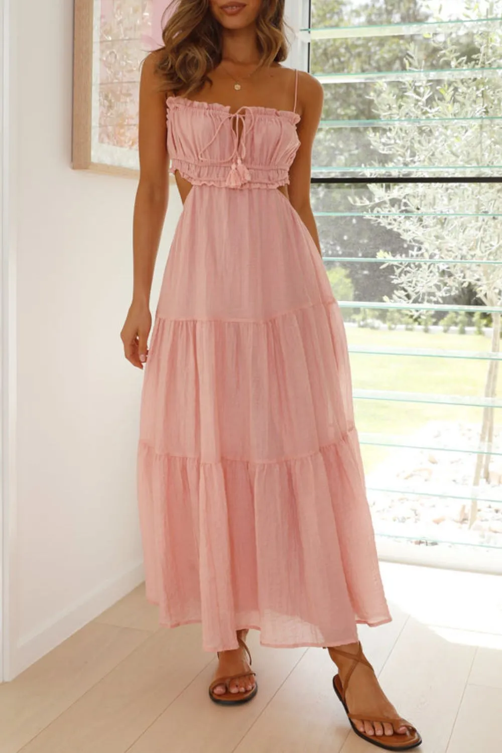 Cutout Square Neck Midi Cami Dress - Image 23