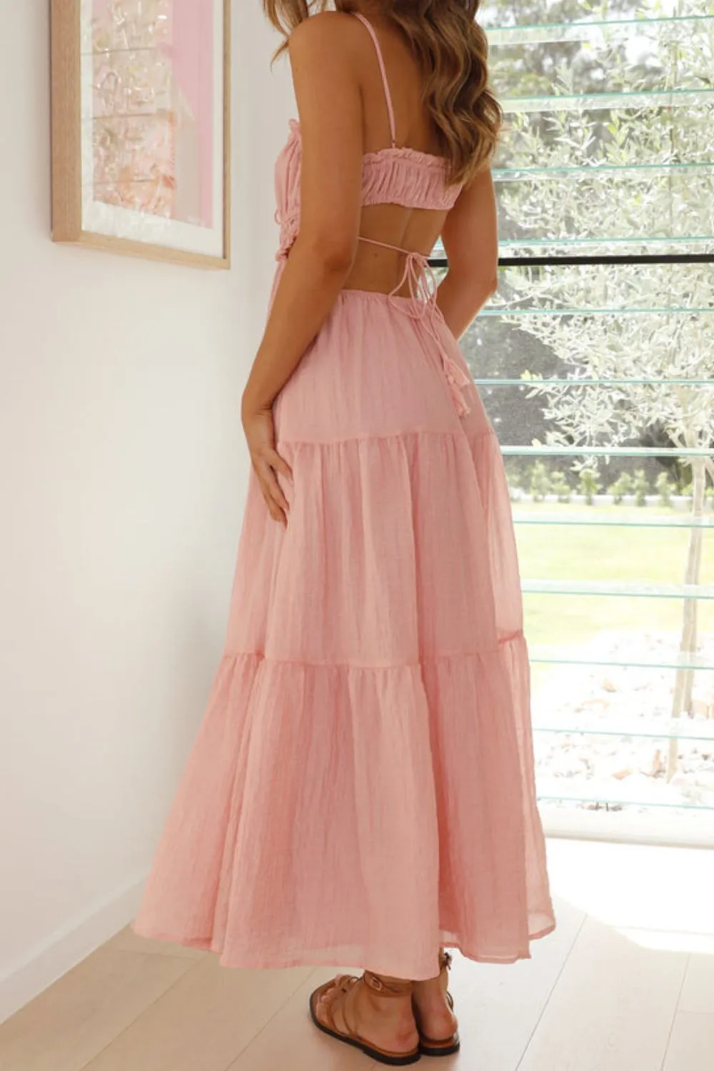 Cutout Square Neck Midi Cami Dress - Image 26