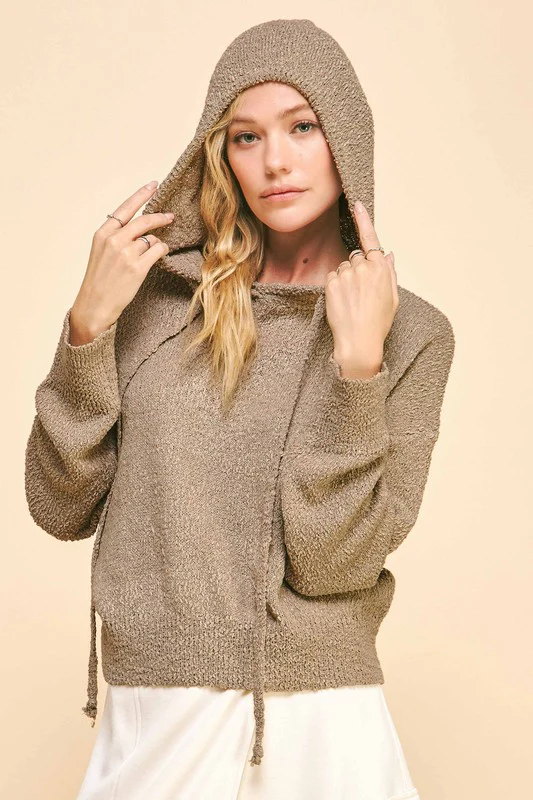 Davi & Dani Drop Shoulder Long Sleeve Hooded Sweater - Image 4