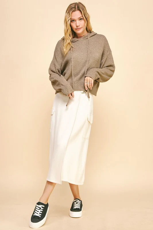 Davi & Dani Drop Shoulder Long Sleeve Hooded Sweater - Image 5