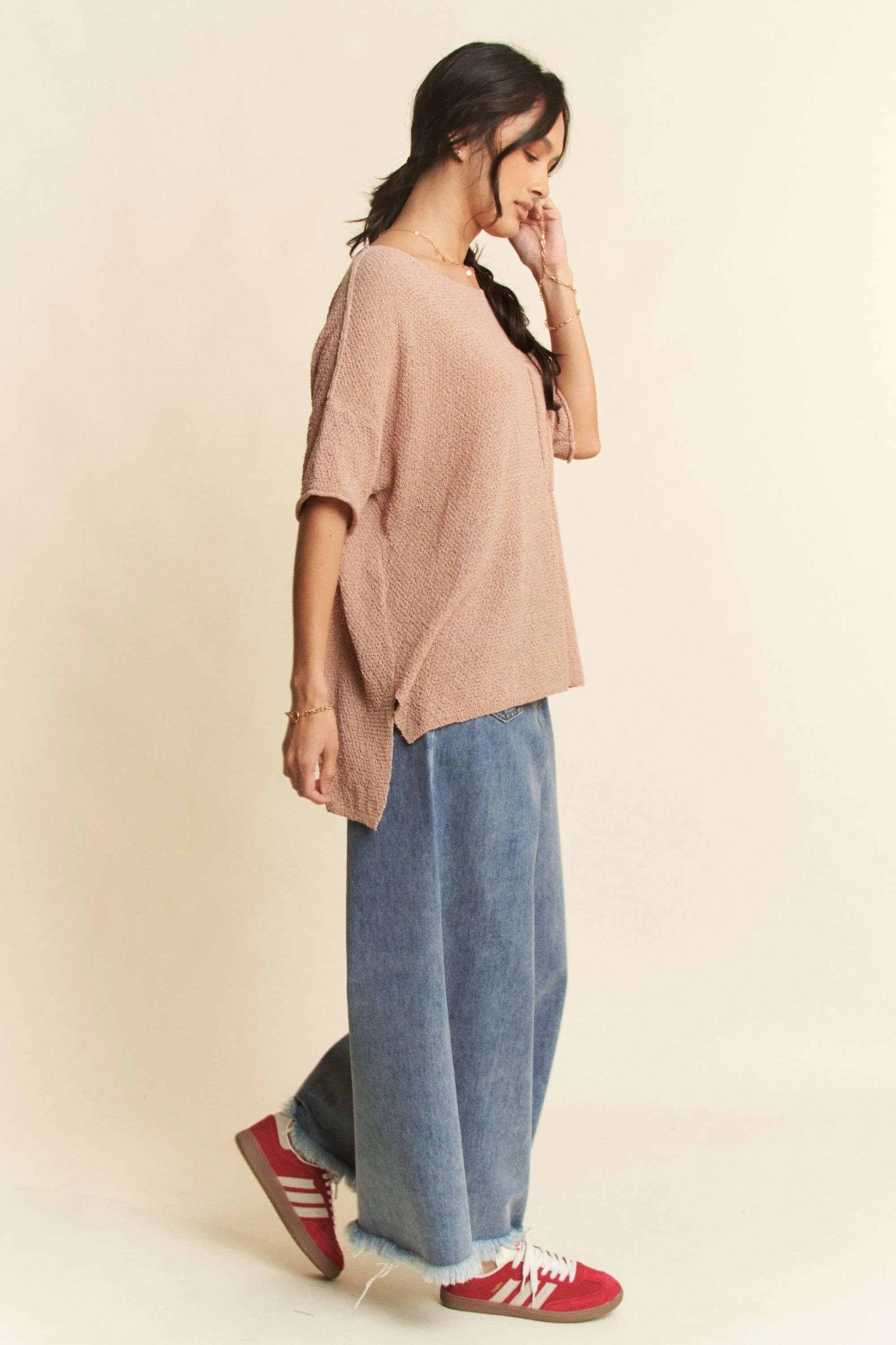 Davi & Dani Patch Pocket Wide Leg Culotte Jeans - Image 7