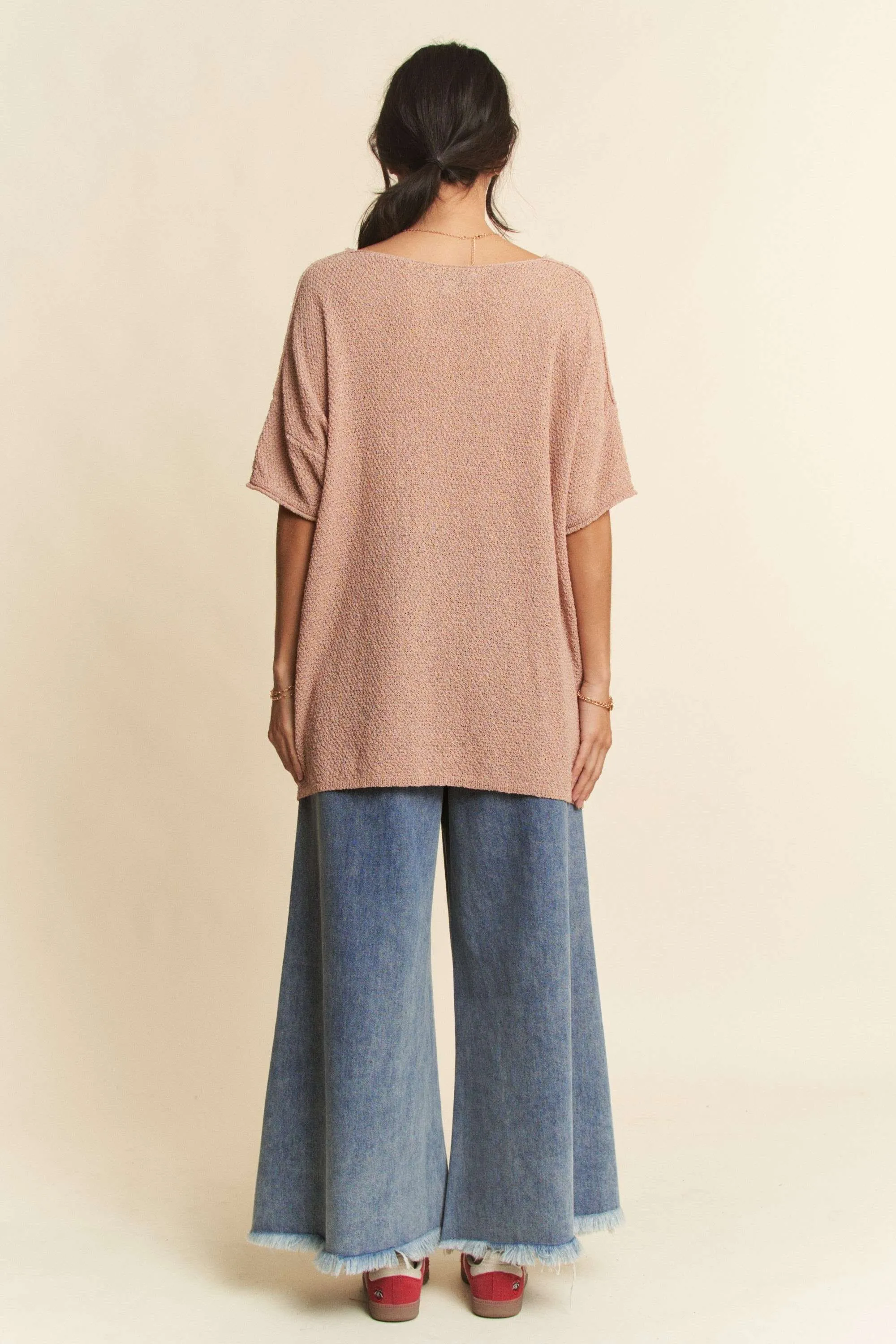 Davi & Dani Patch Pocket Wide Leg Culotte Jeans - Image 8