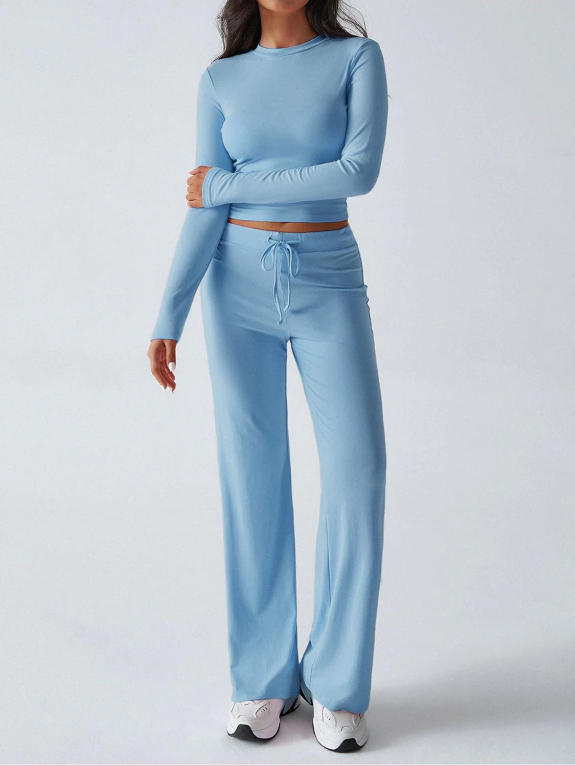 Devine Round Neck Long Sleeve Top and Drawstring Pants Set - Image 35