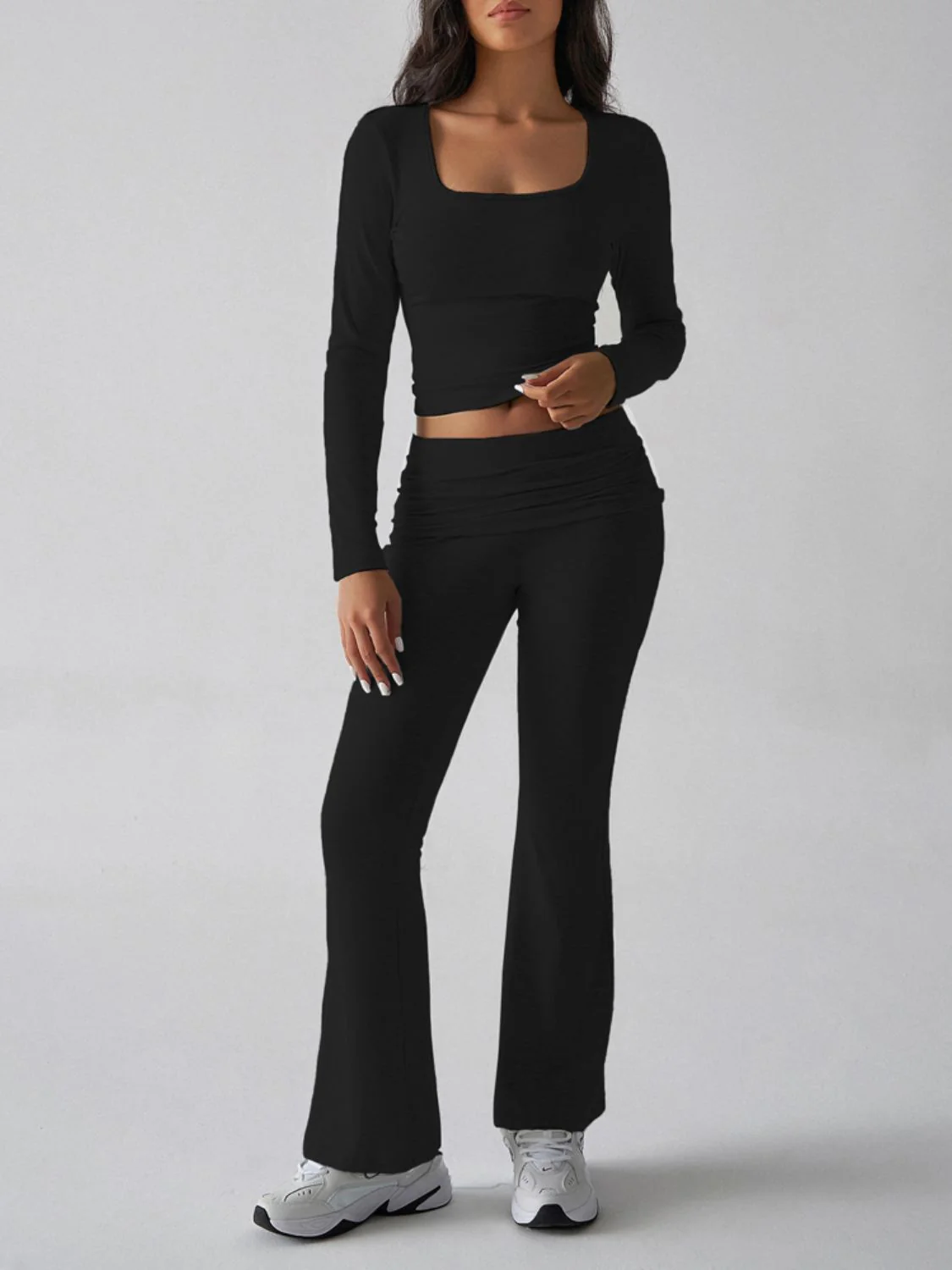 Devine Square Neck Long Sleeve Top and Pants Set - Image 11