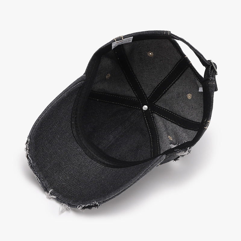 Distressed Adjustable Cotton Baseball Cap - Image 3
