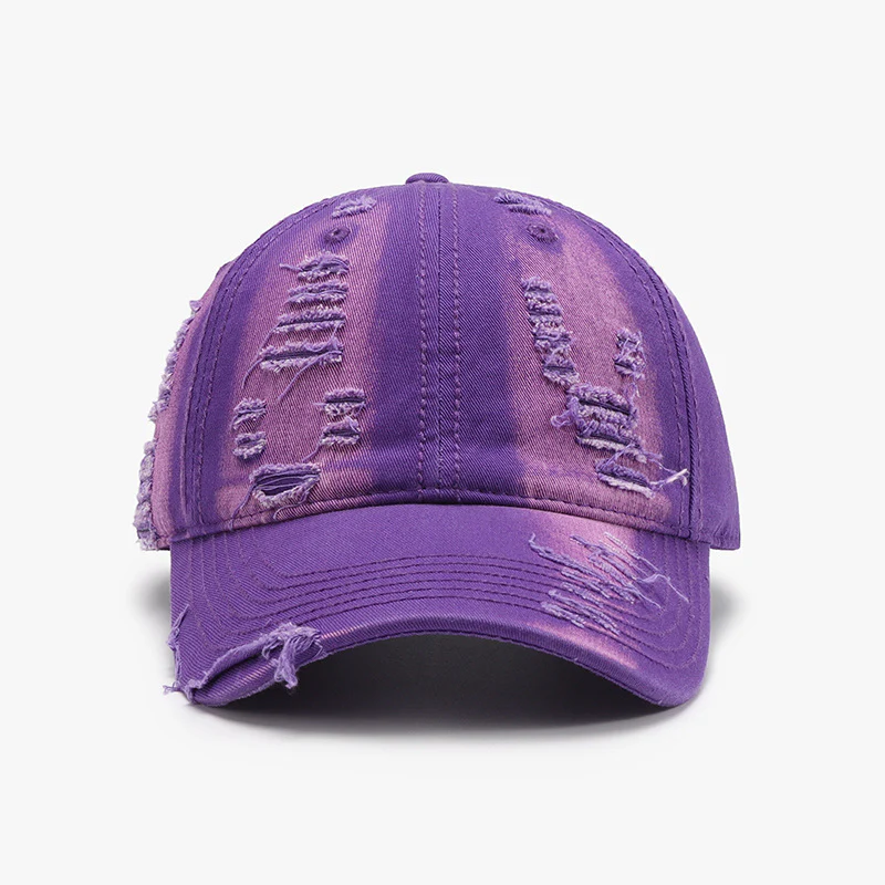 Distressed Adjustable Cotton Baseball Cap - Image 4