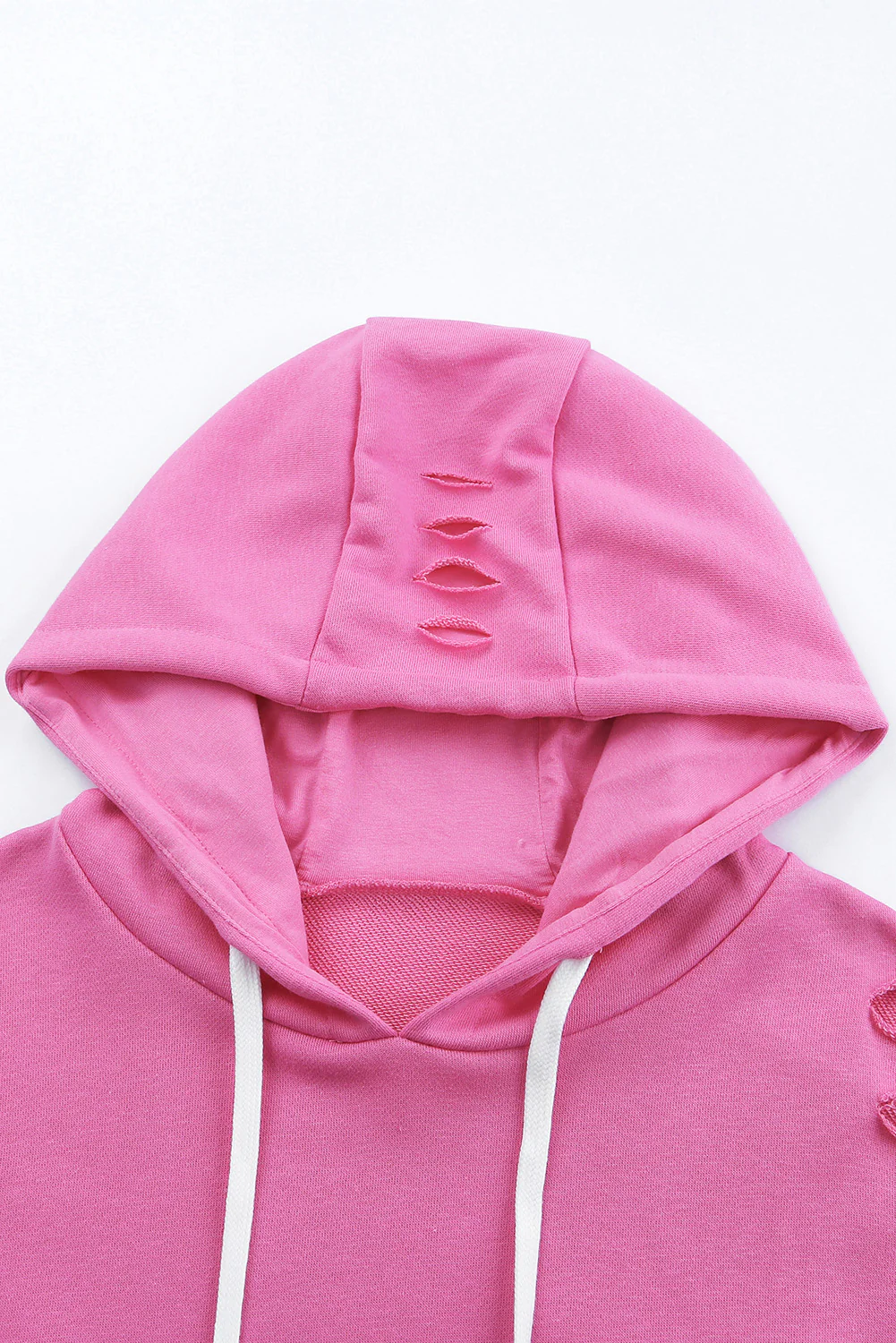 Distressed Drawstring Long Sleeve Hoodie - Image 13