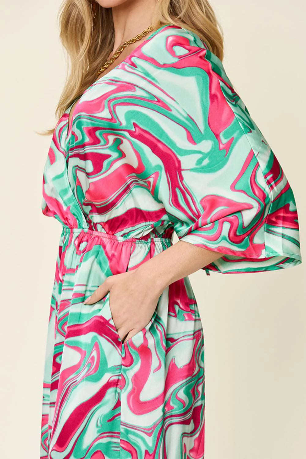 Double Take Full Size Half Sleeve Wide Leg Jumpsuit - Image 4