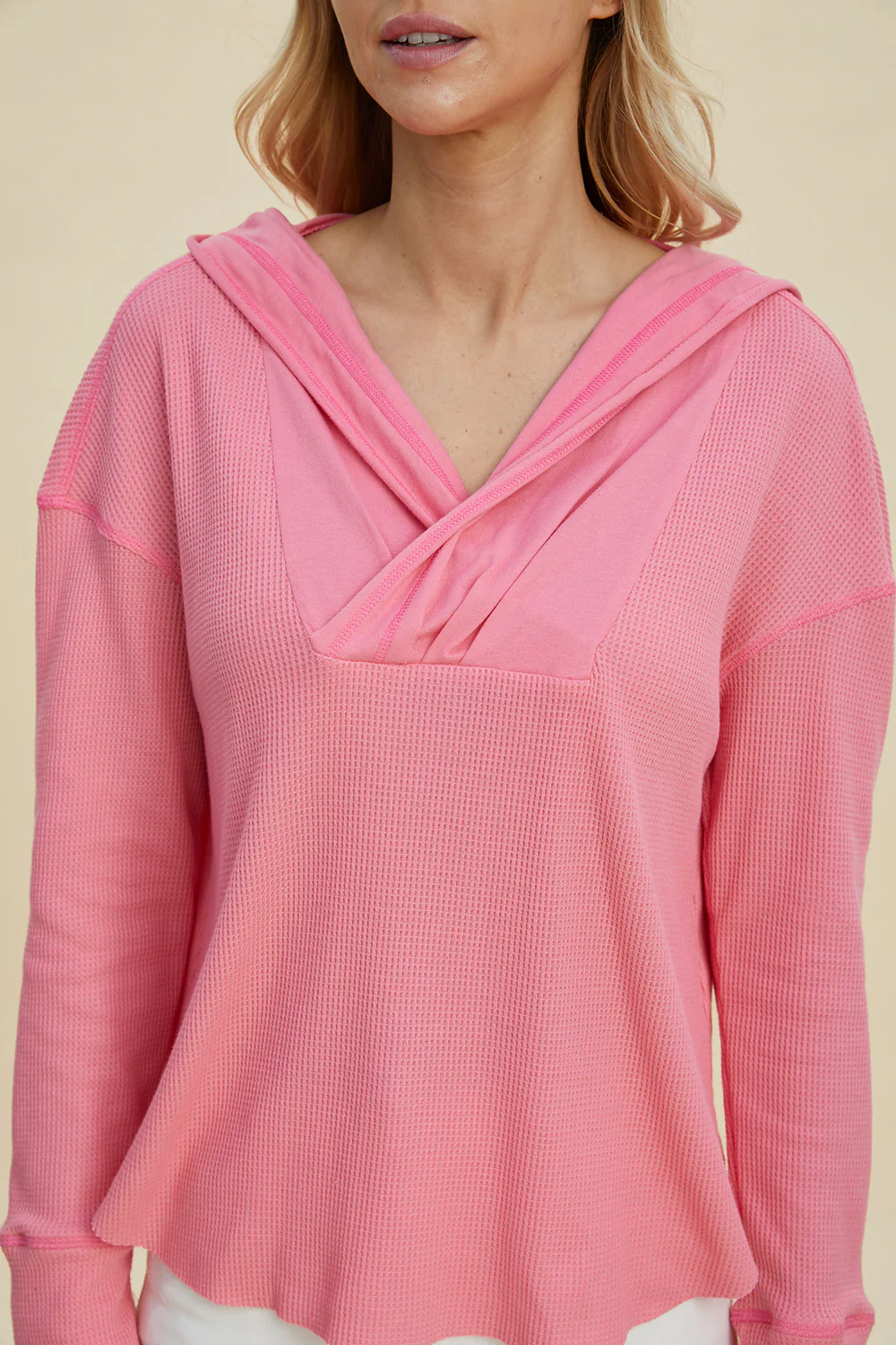 Double Take Full Size High-Low Dropped Shoulder Long Sleeve Hoodie - Image 5
