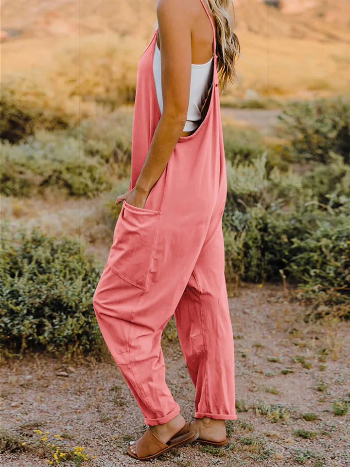 Double Take Full Size Sleeveless V-Neck Pocketed Jumpsuit - Image 3