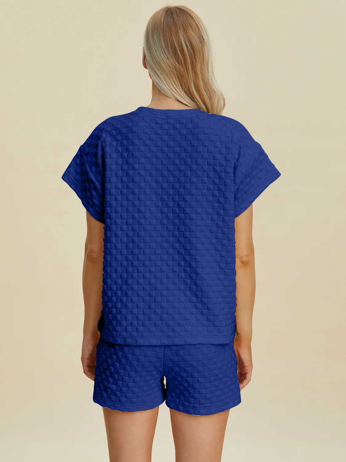 Double Take Full Size Texture T-Shirt and Shorts Set - Image 14