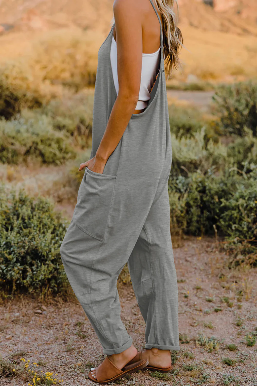 Double Take Full Size V-Neck Sleeveless Jumpsuit with Pockets - Image 11