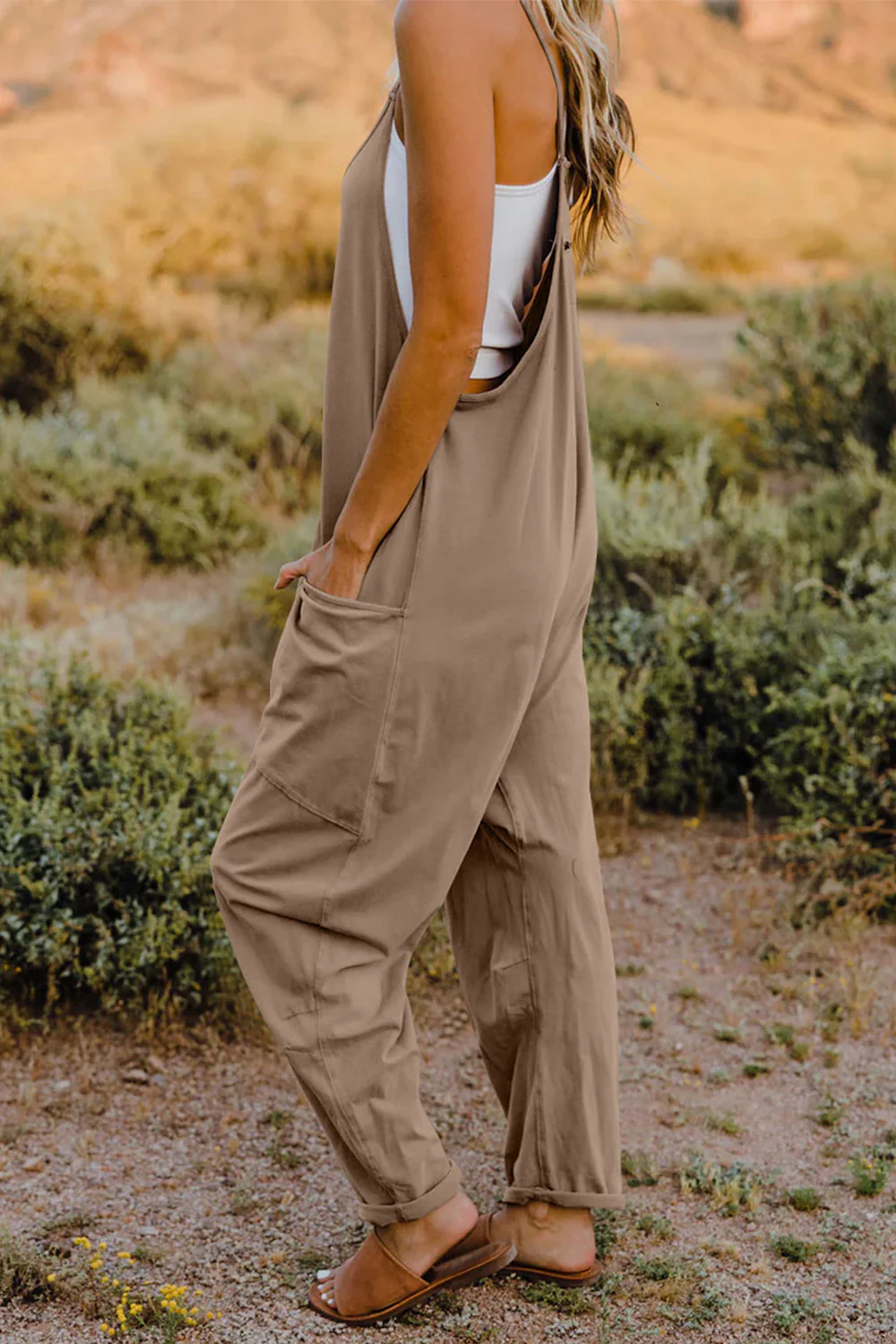 Double Take Full Size V-Neck Sleeveless Jumpsuit with Pockets - Image 14