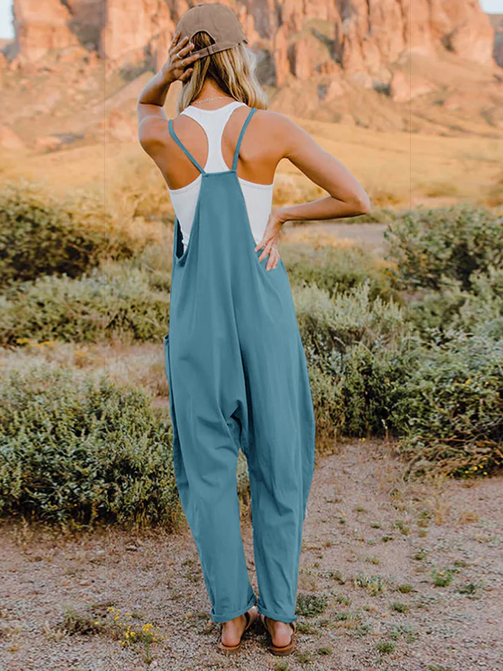 Double Take Full Size V-Neck Sleeveless Jumpsuit with Pockets - Image 18