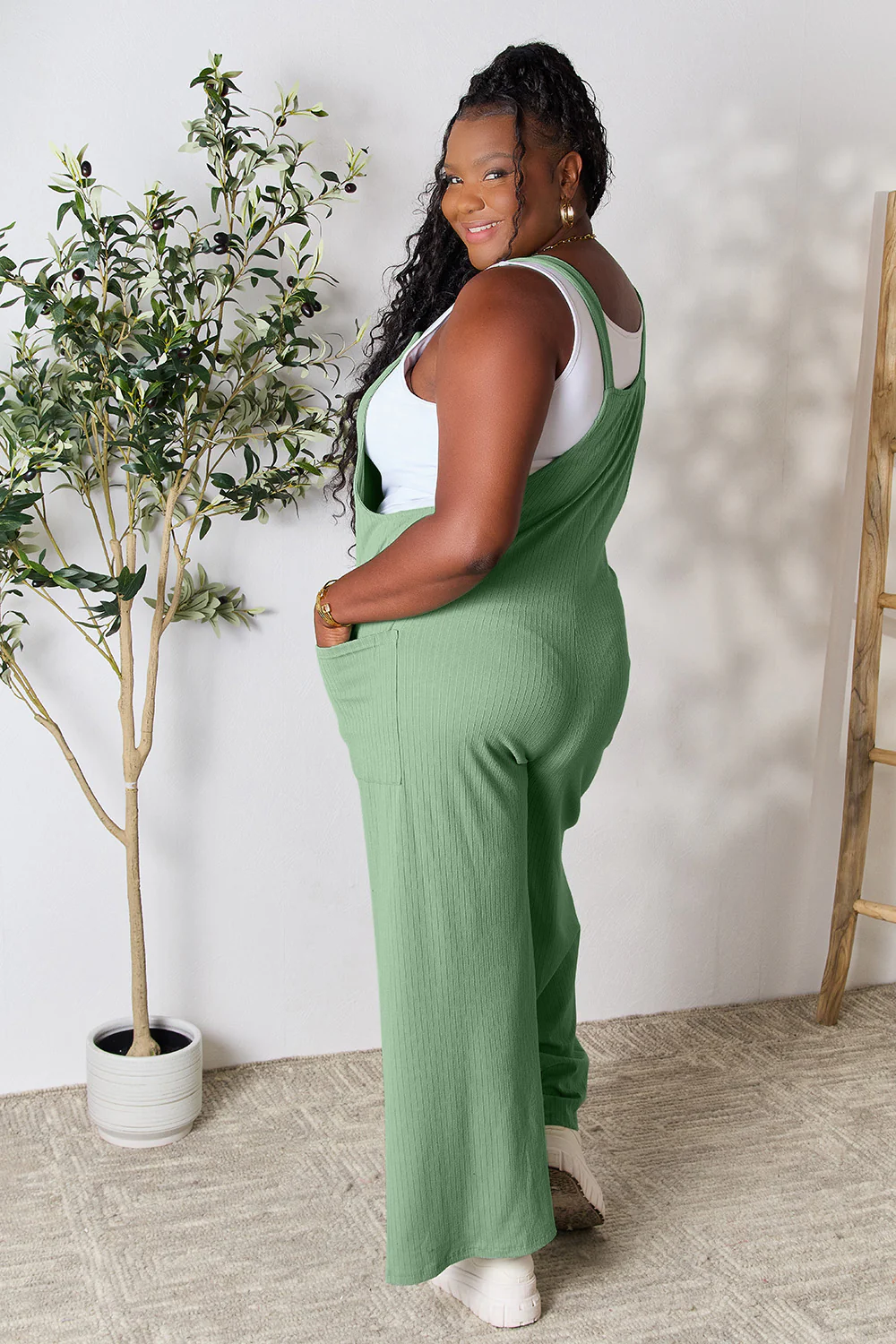 Double Take Full Size Wide Strap Overall with Pockets - Image 10