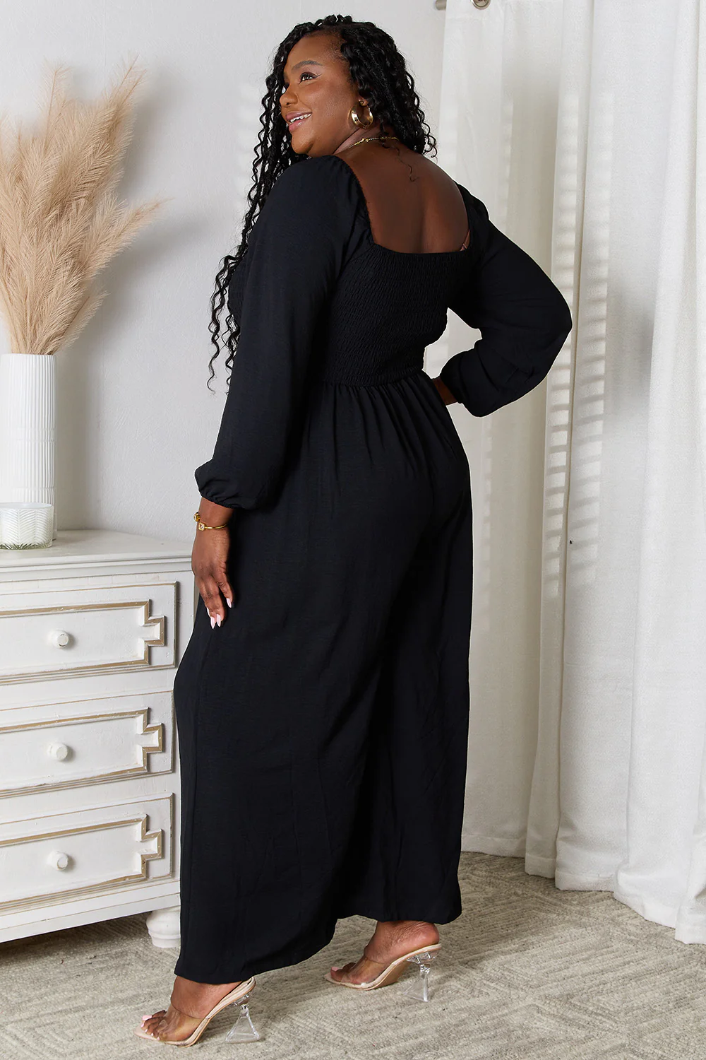 Double Take Square Neck Jumpsuit with Pockets - Image 8