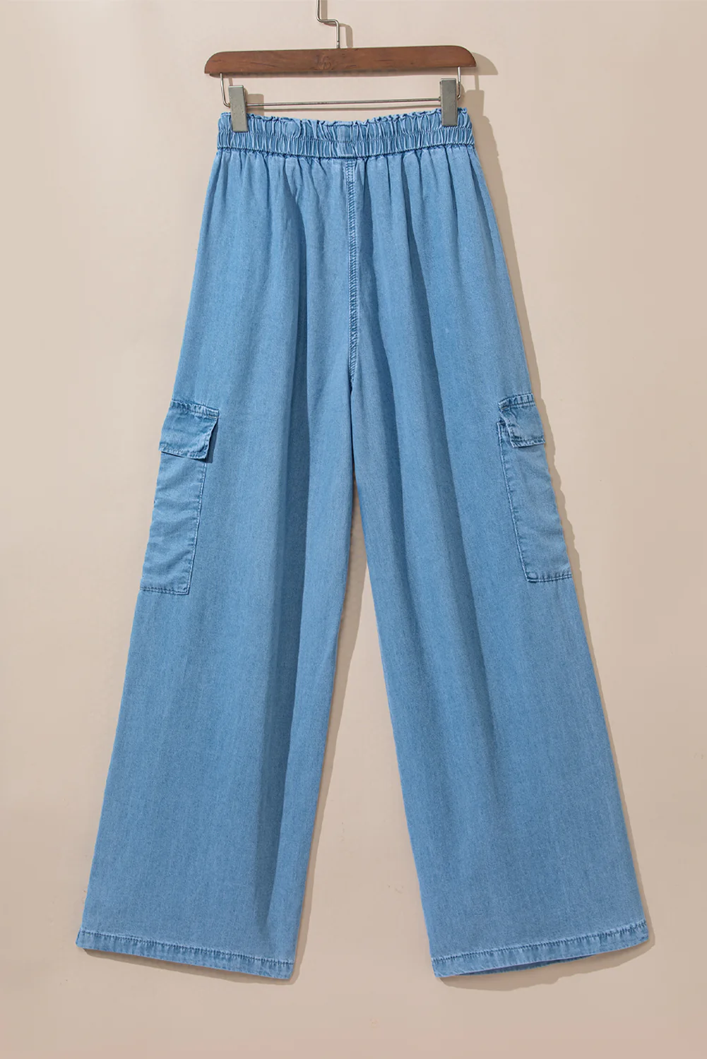 Drawstring Cargo Pocket Wide Leg Jeans - Image 6