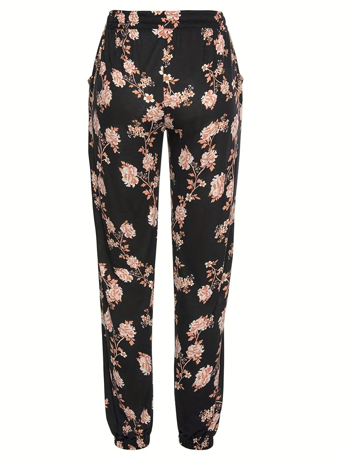 Drawstring Flower Pants with Pockets - Image 2