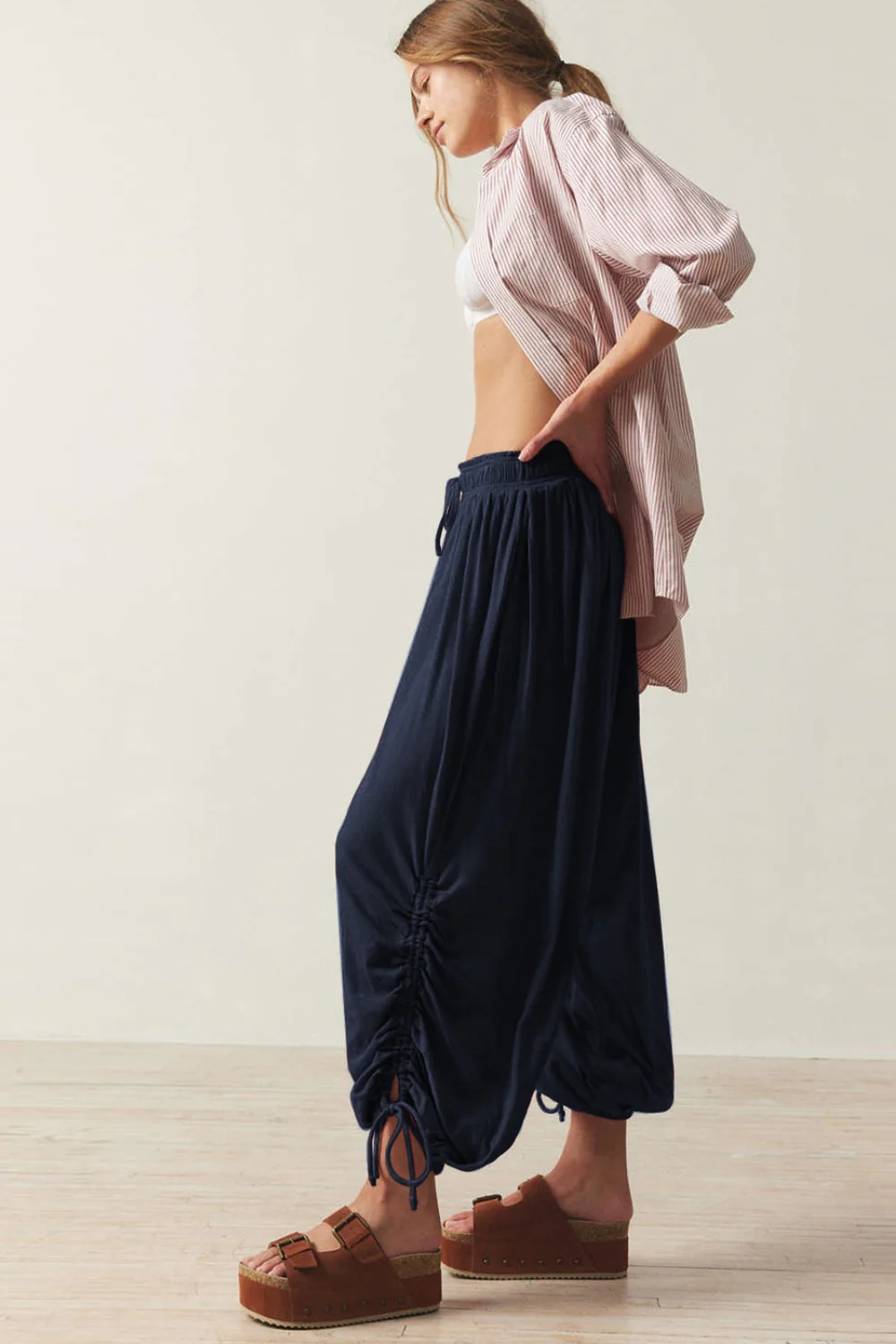 Drawstring Ruched Pants - Image 15