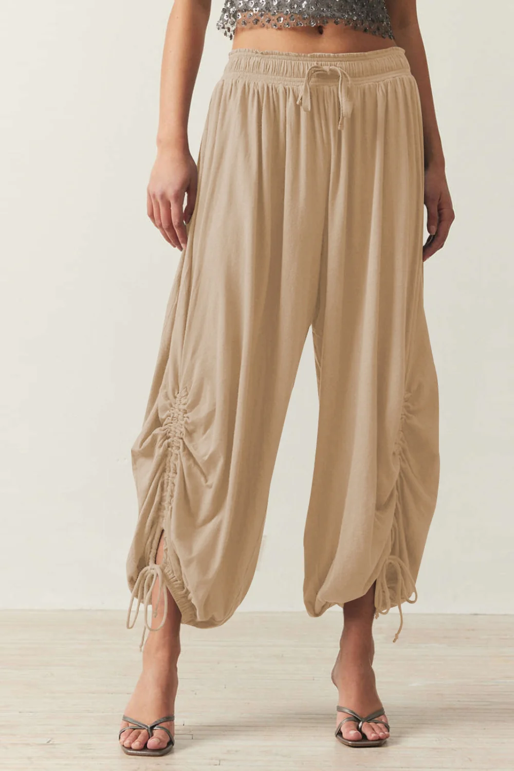 Drawstring Ruched Pants - Image 16