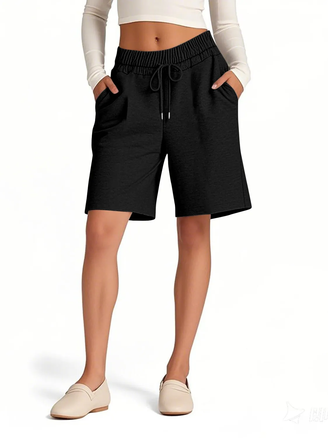 Drawstring Shorts with Pockets