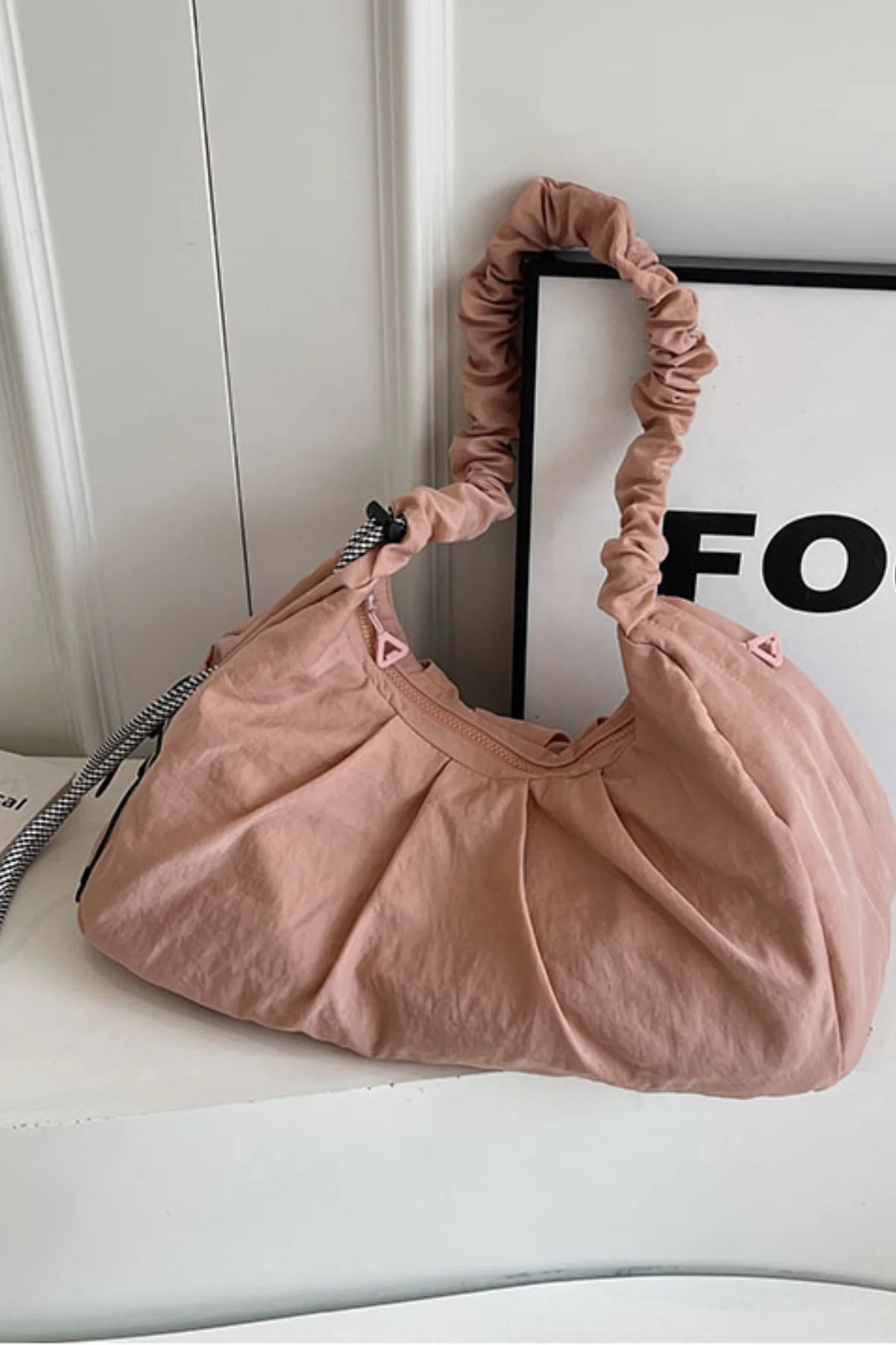 Drawstring Strap Ruched Crossbody Bag - Image 13