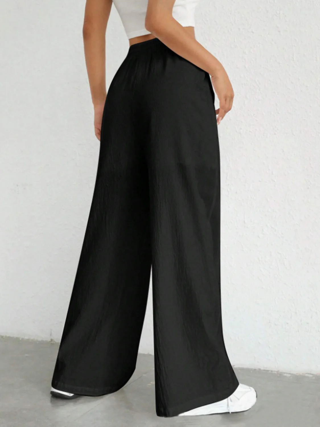 Drawstring Wide Leg Pants - Image 9