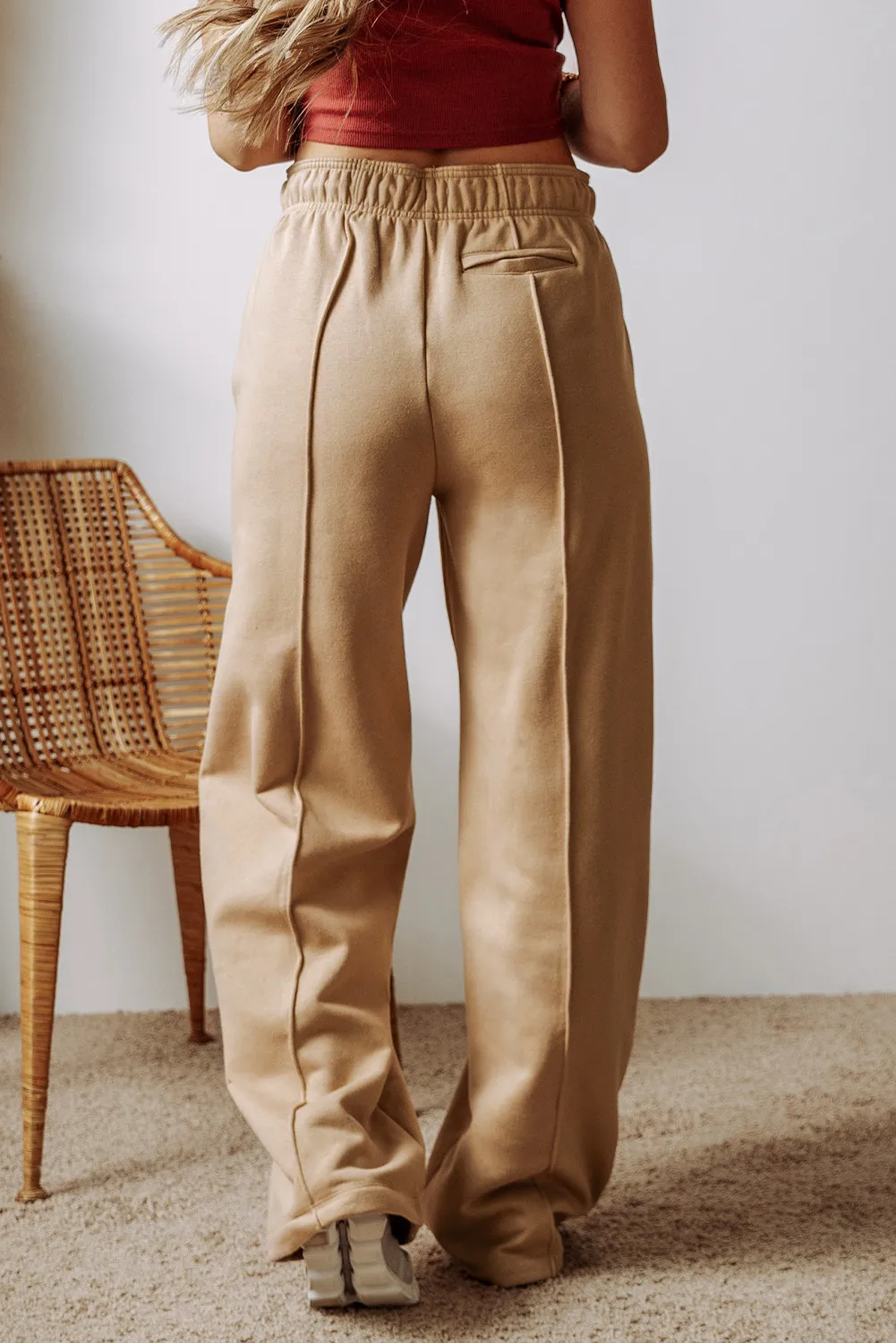 Drawstring Wide Leg Pants with Pockets - Image 4