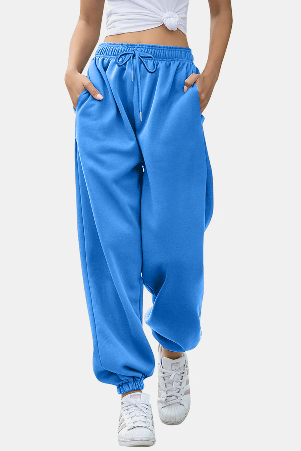 Elastic Waist Joggers with Pockets - Image 22