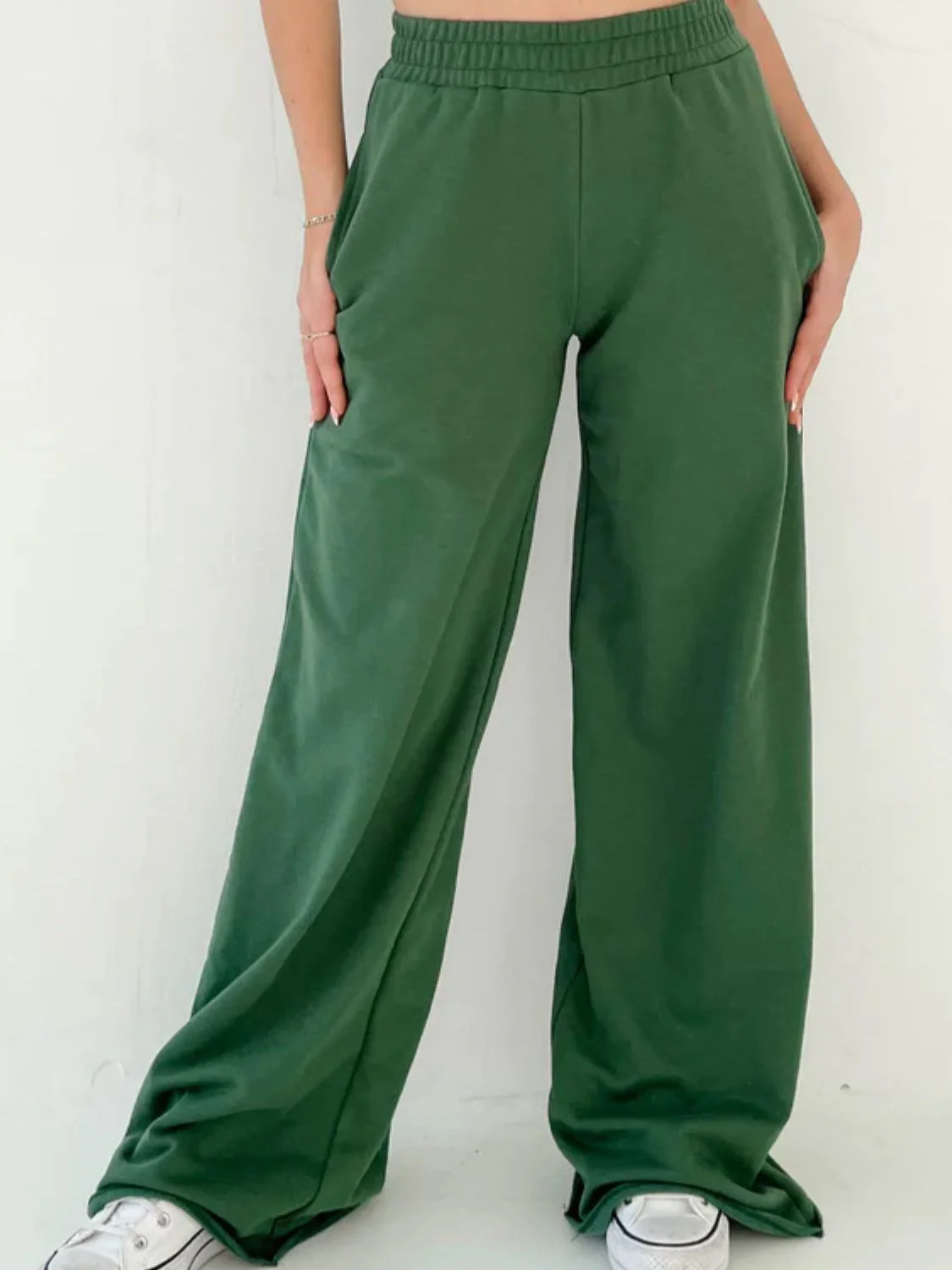 Elastic Waist Wide Leg Pants - Image 14