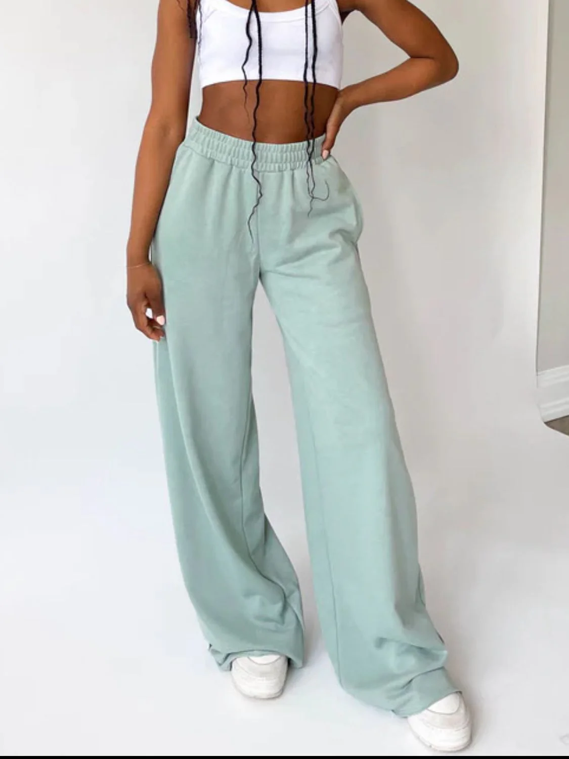 Elastic Waist Wide Leg Pants - Image 19