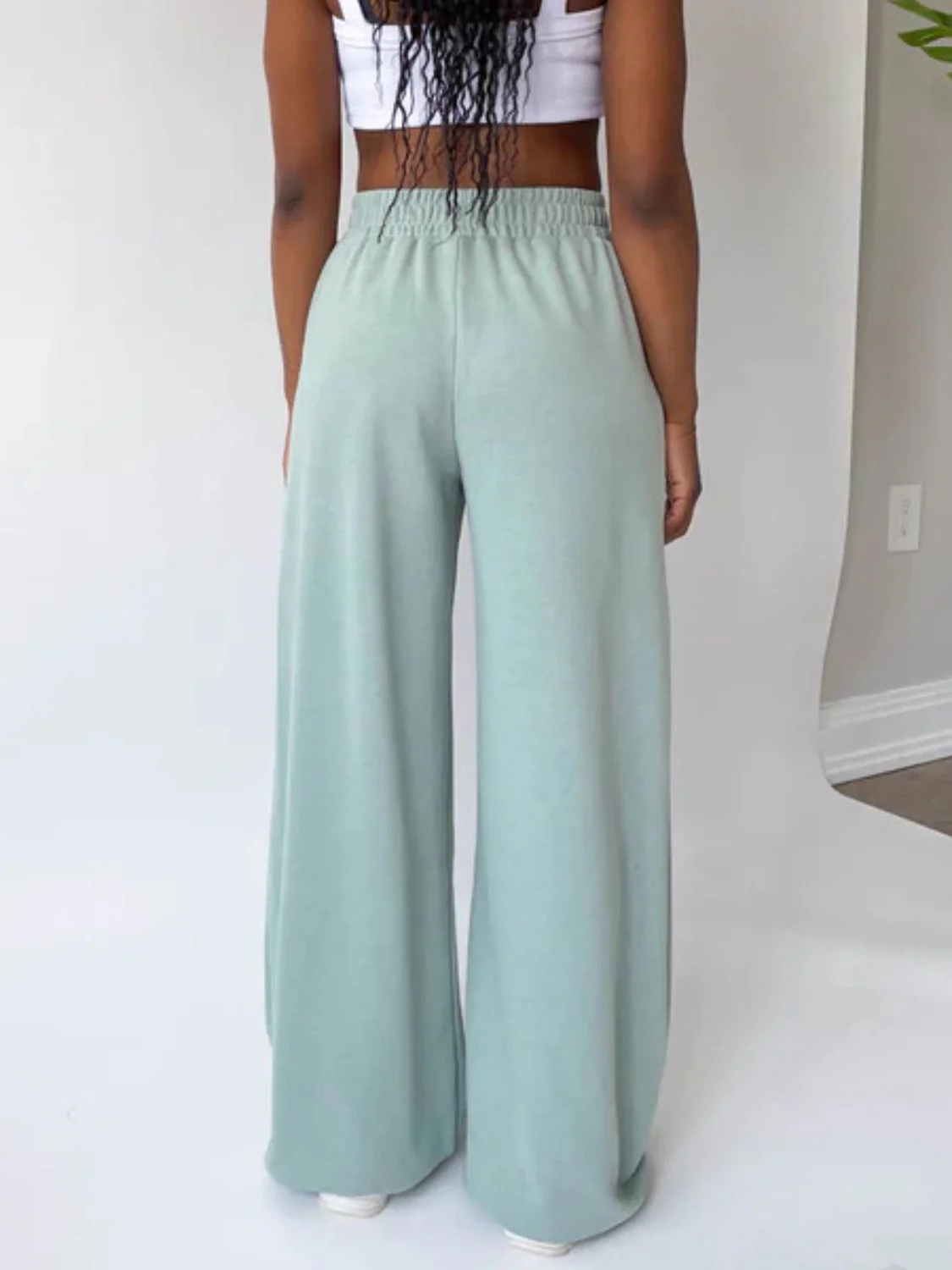 Elastic Waist Wide Leg Pants - Image 21