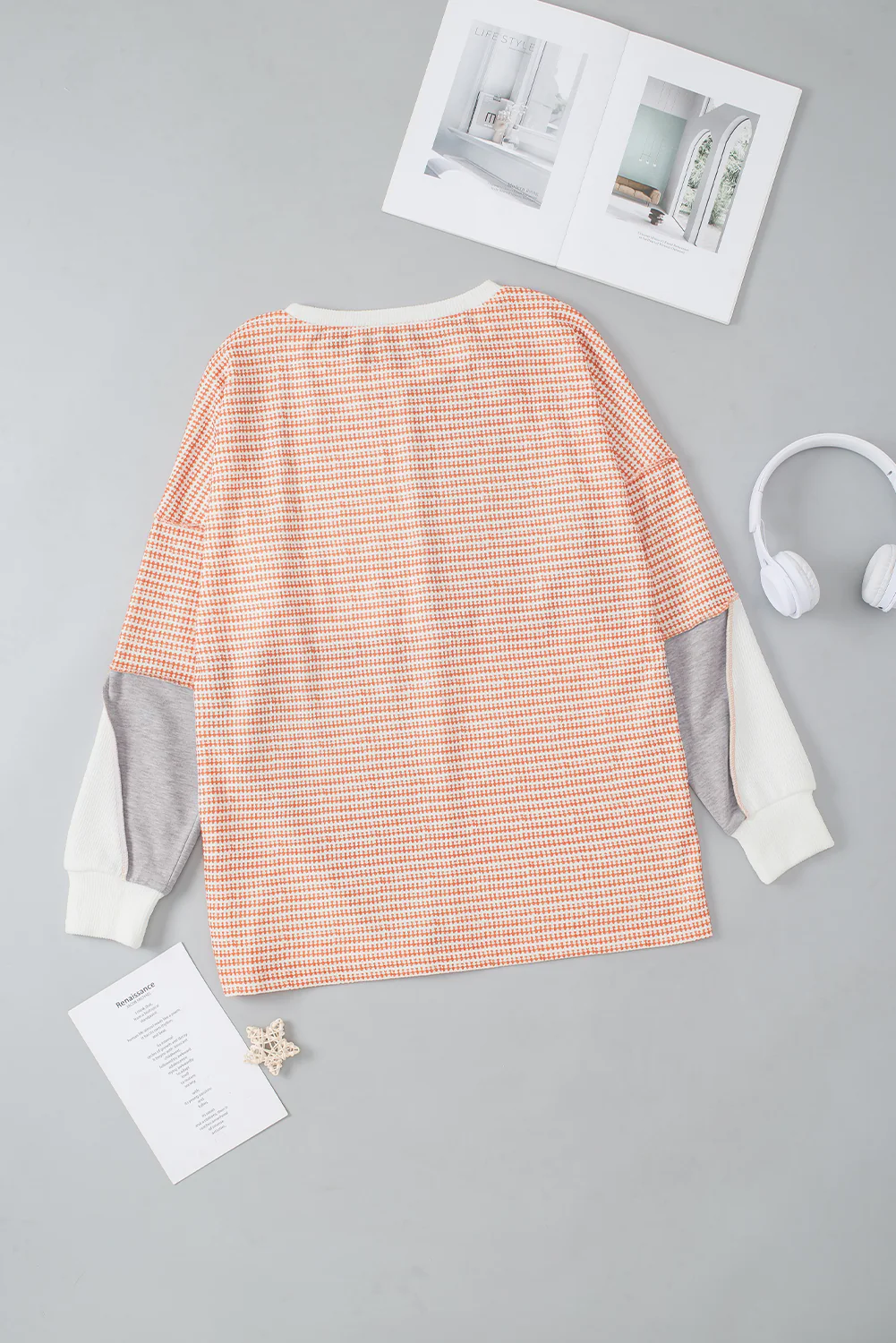 Exposed Seam Color Block Round Neck Top - Image 7
