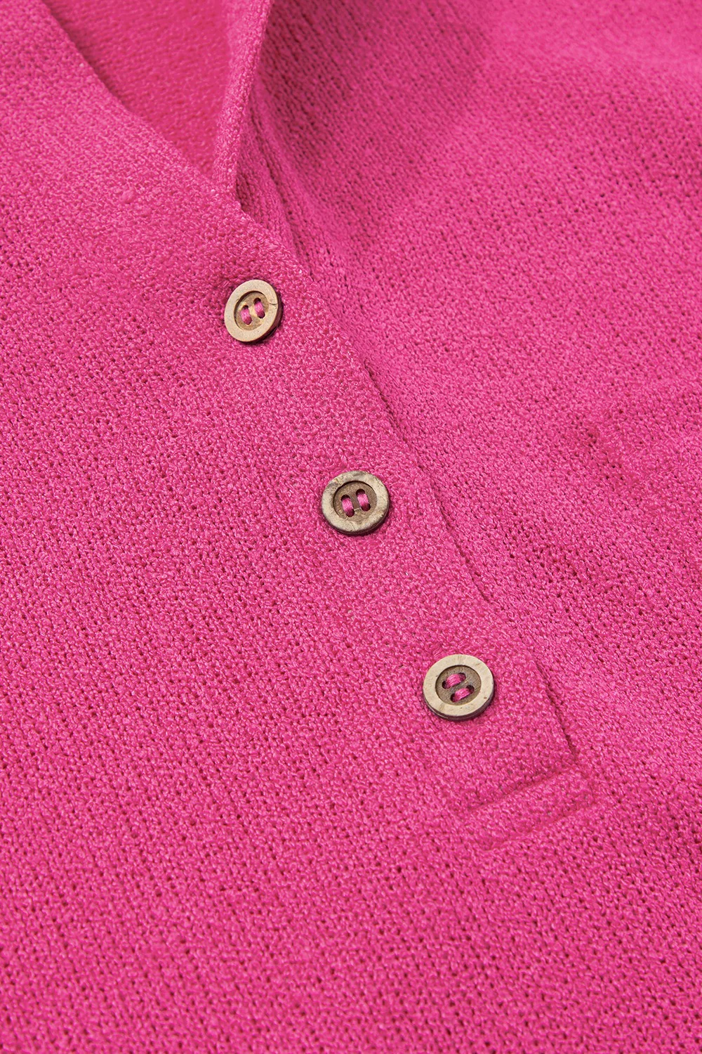 Exposed Seam Detail Henley Knit Hoodie - Image 8