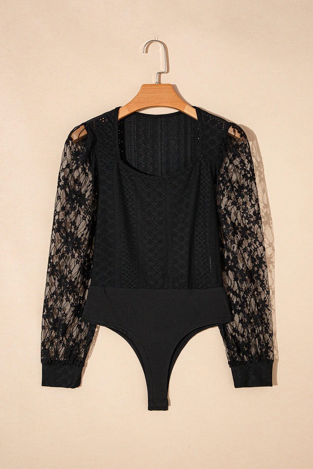 Eyelet Lace Long Sleeve Bodysuit - Image 21