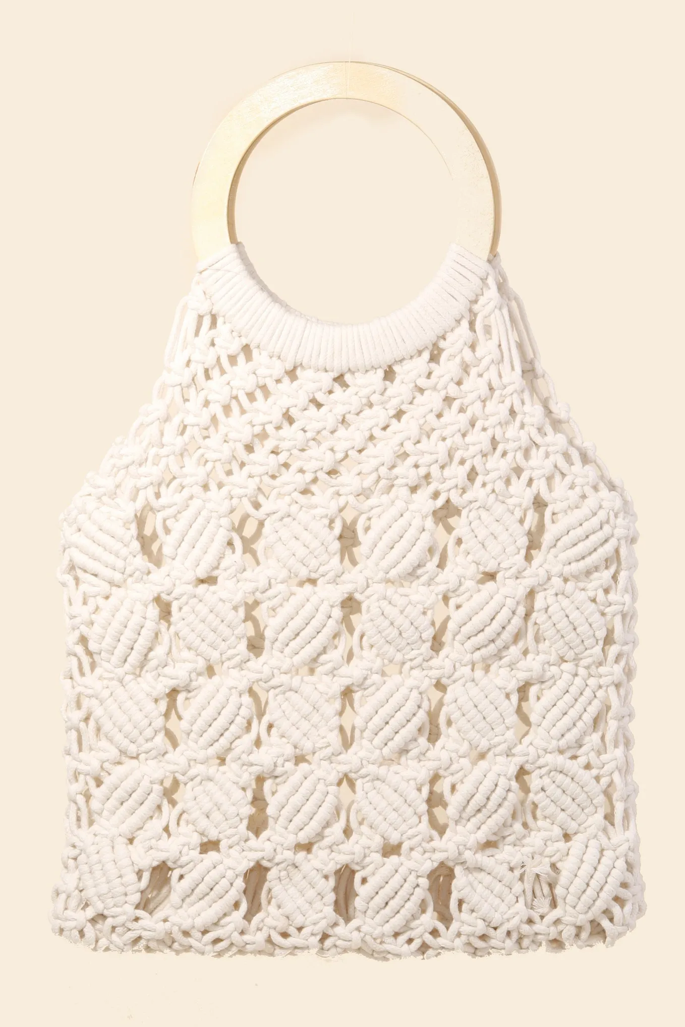 Fame Boho Braided Wooden Top Handle Bag - Image 2