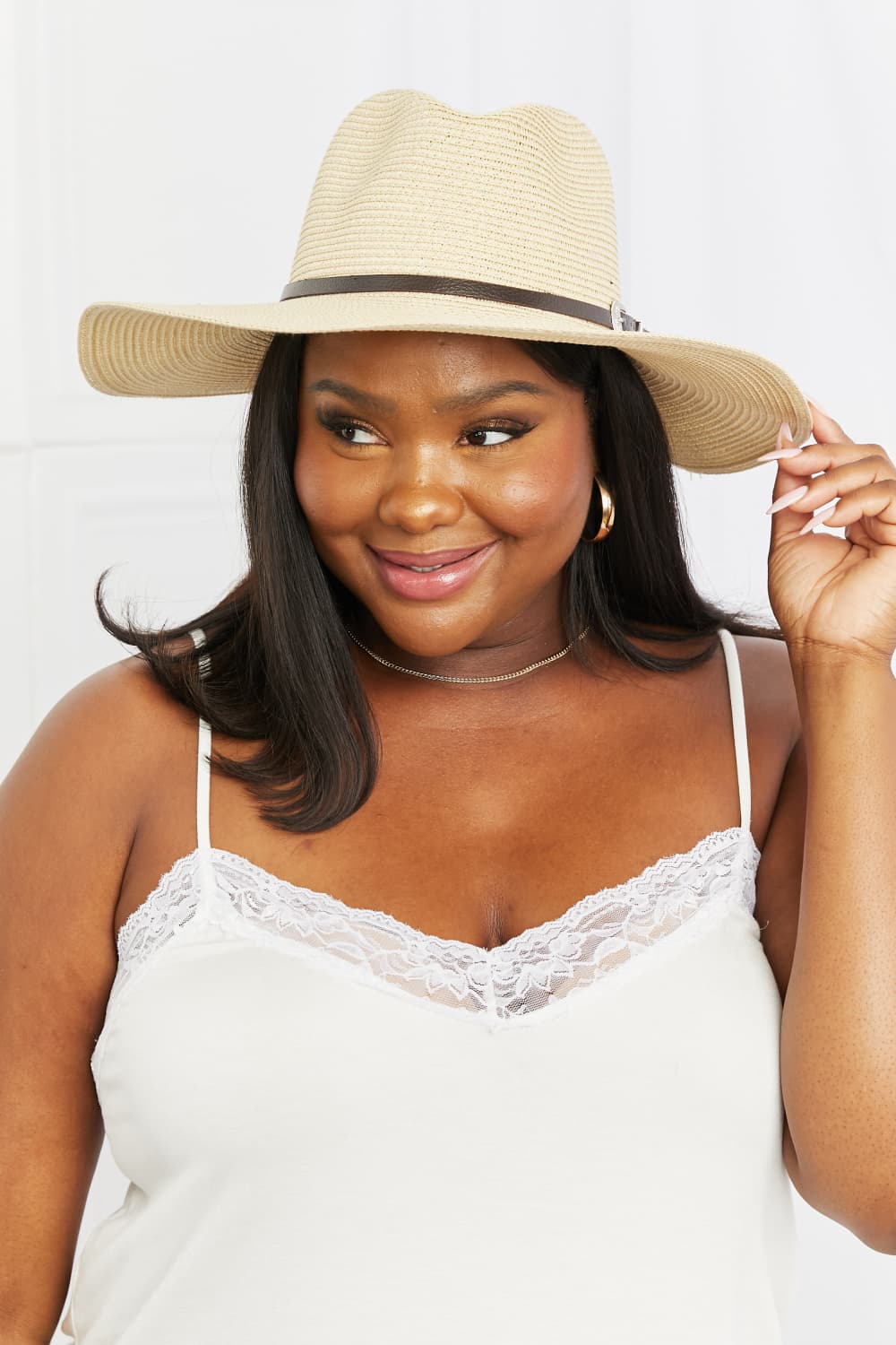 Fame Boho Summer Straw Fedora Hat - Image 3