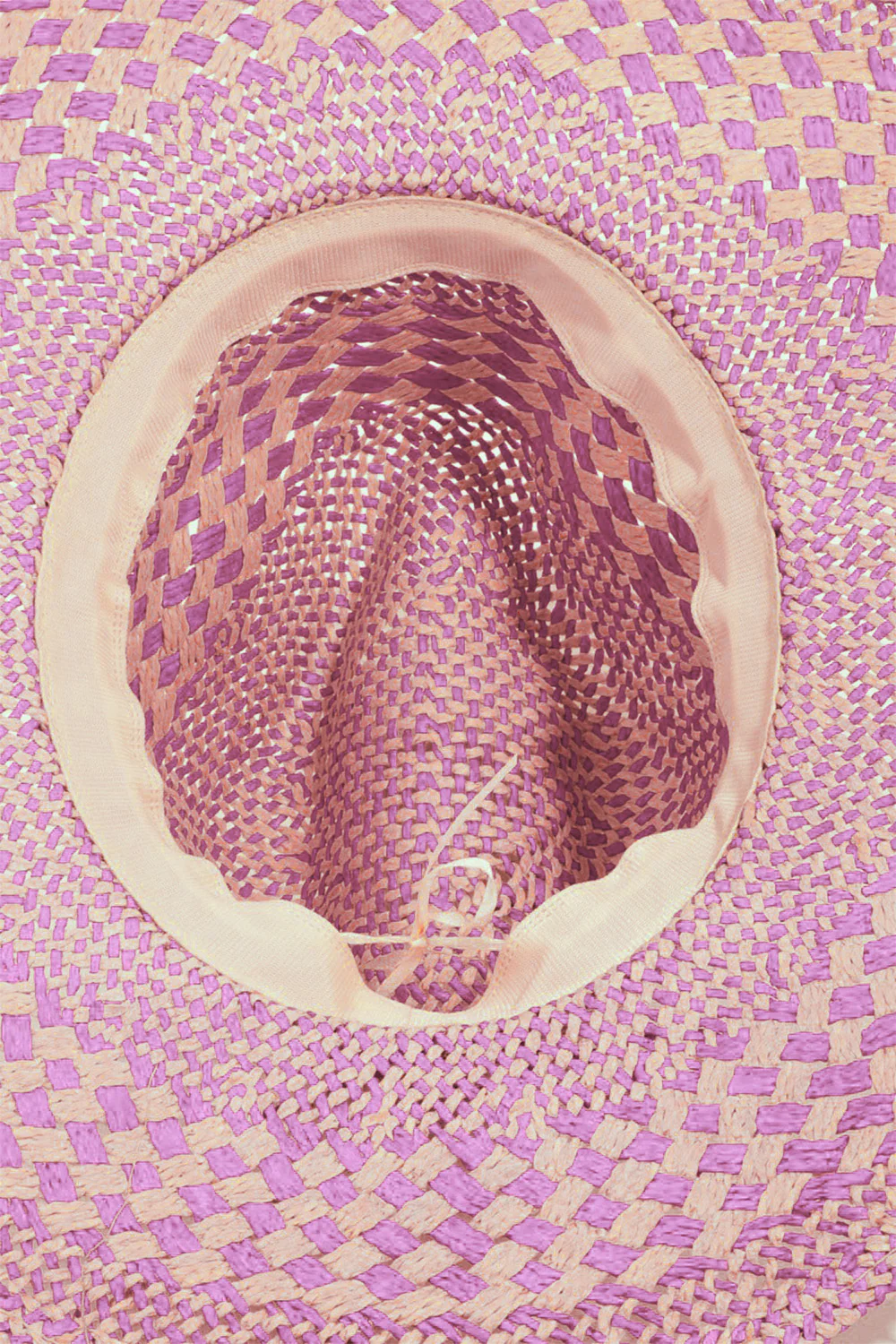 Fame Checkered Straw Weave Sun Hat - Image 3